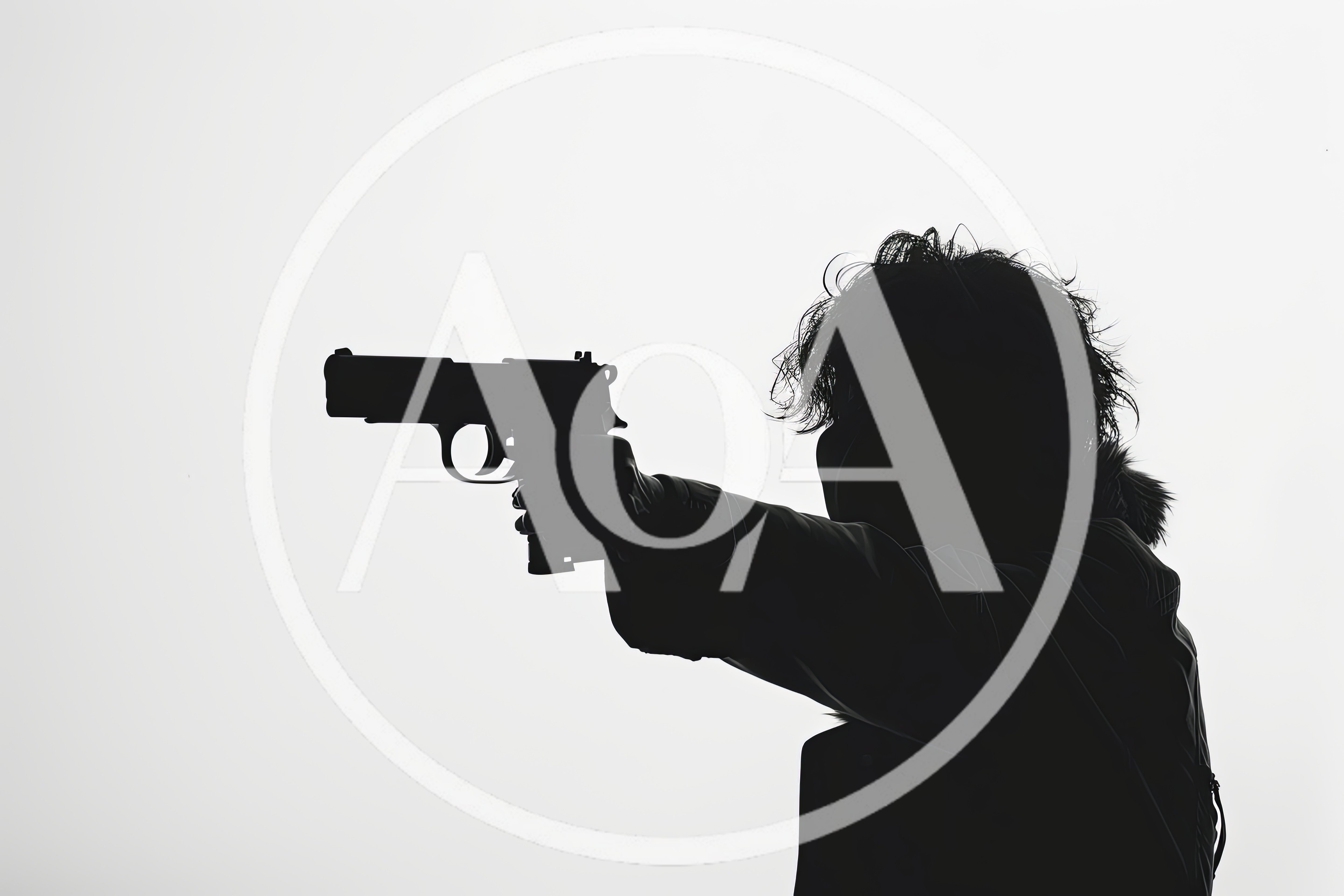 Silhouette Of A Person Holding A Handgun