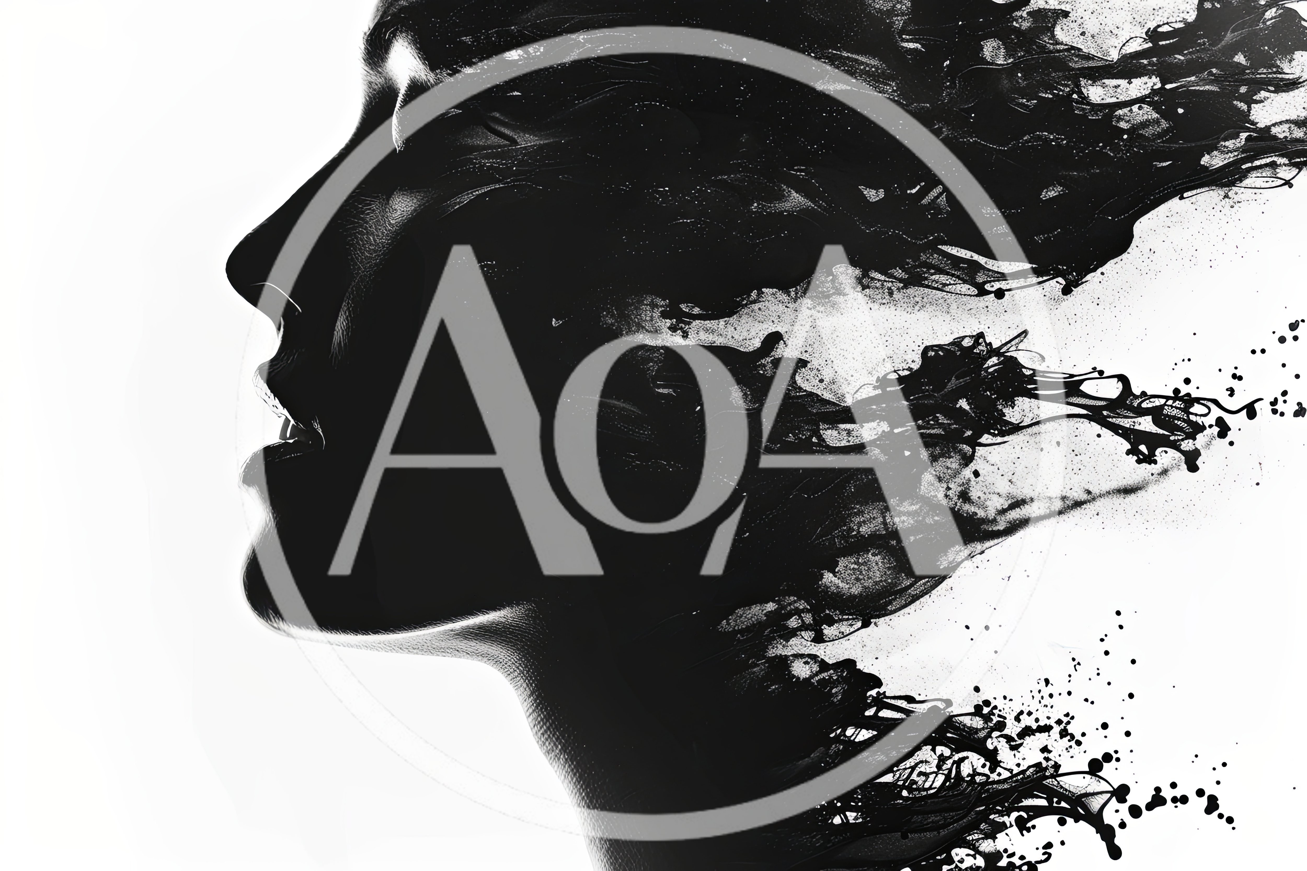 Abstract Silhouette Of A Woman With Ink Dispersion Effect