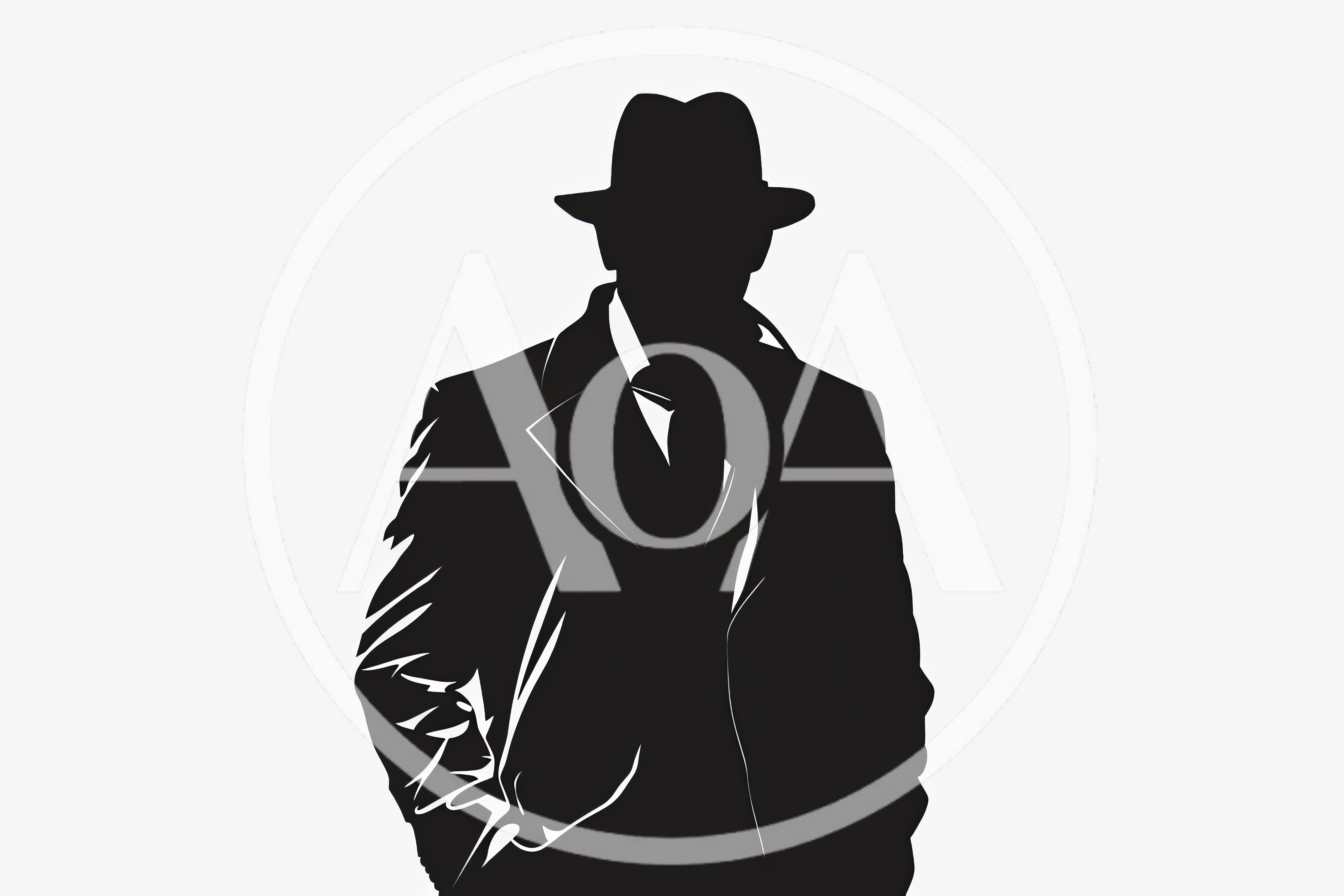 Silhouette Of A Mysterious Man In A Fedora Hat