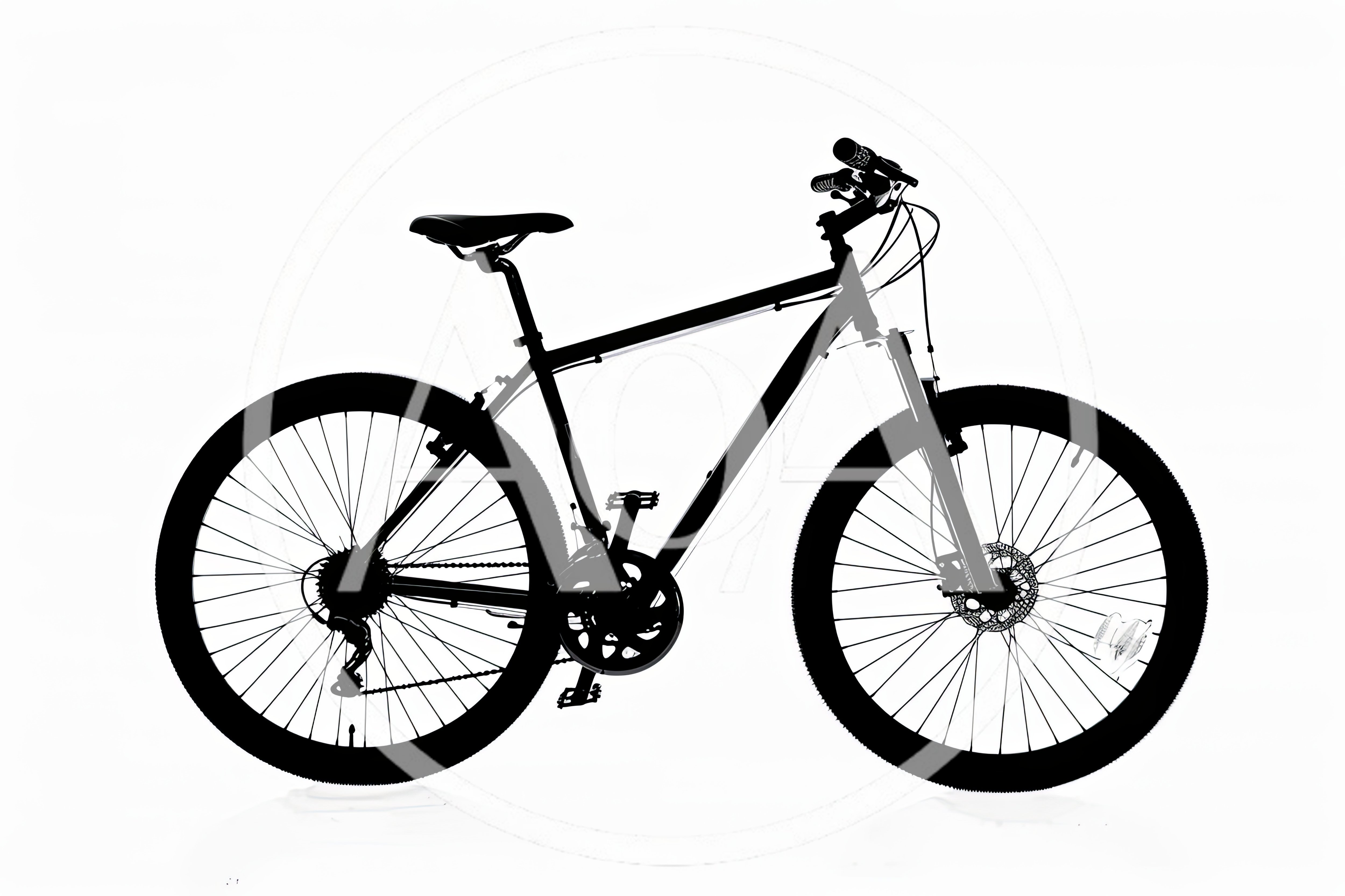 Black Silhouette Of A Mountain Bike