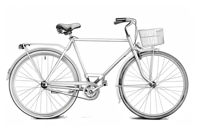 Detailed Line Art Illustration Of A Vintage Bicycle