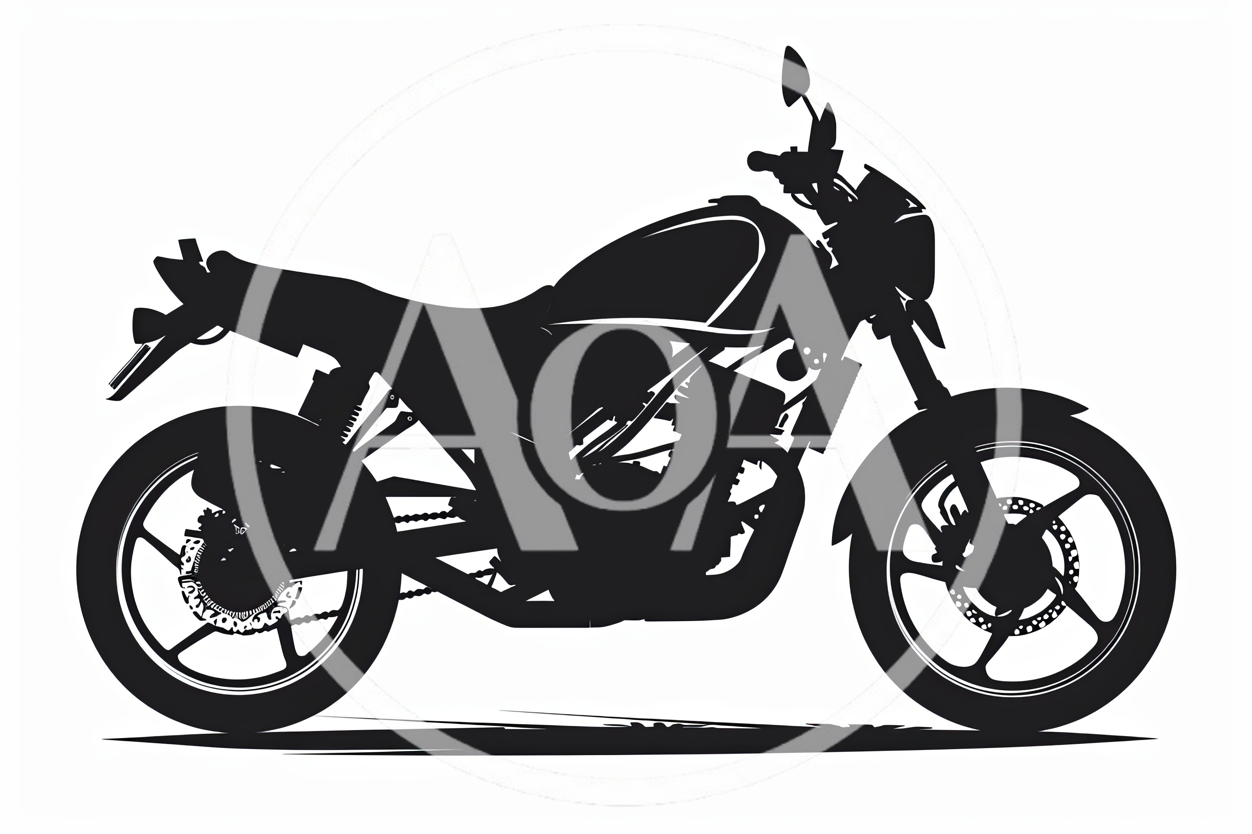 Black Silhouette Of A Sport Motorcycle