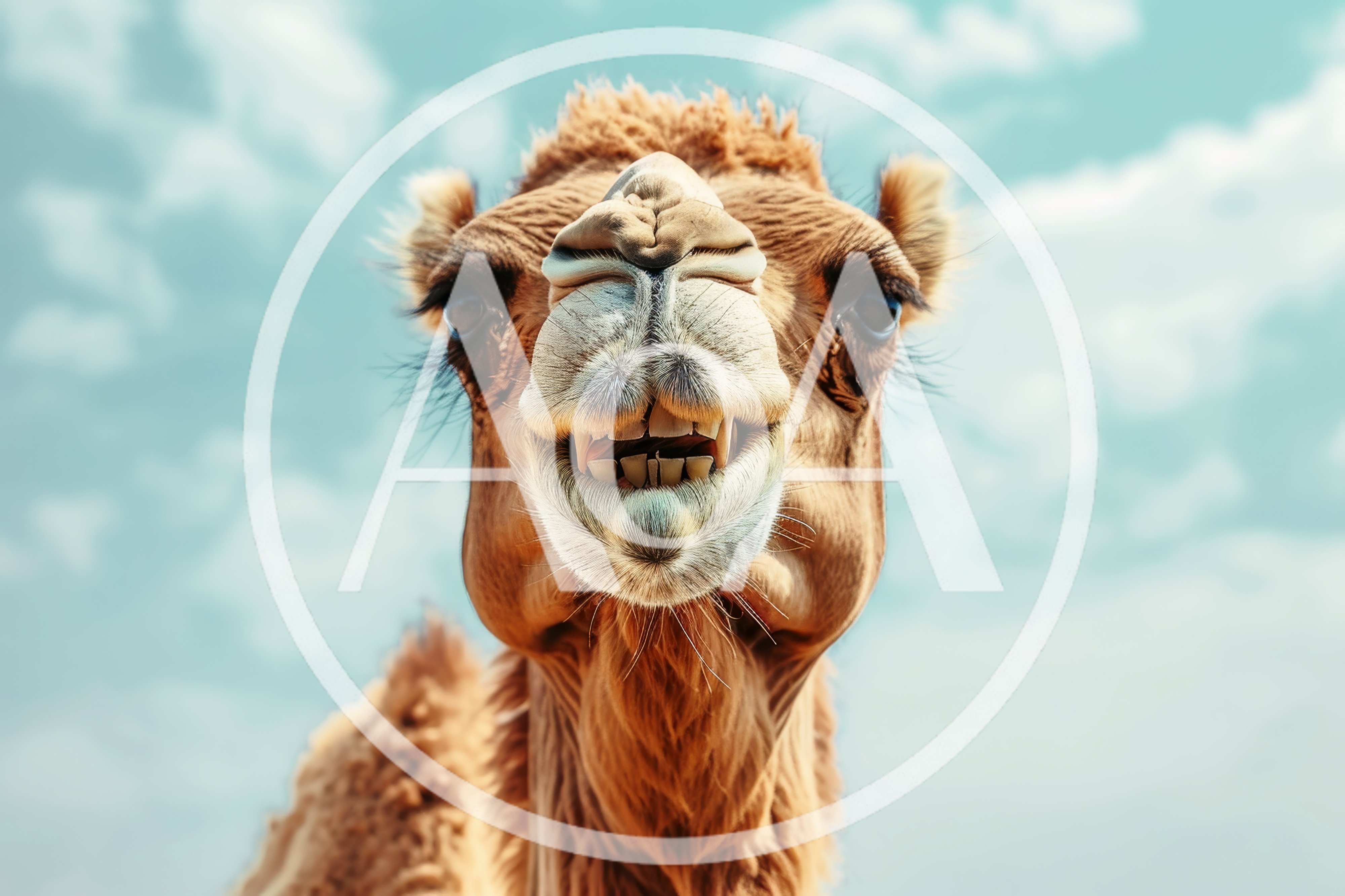 Close Up Portrait Of A Smiling Camel