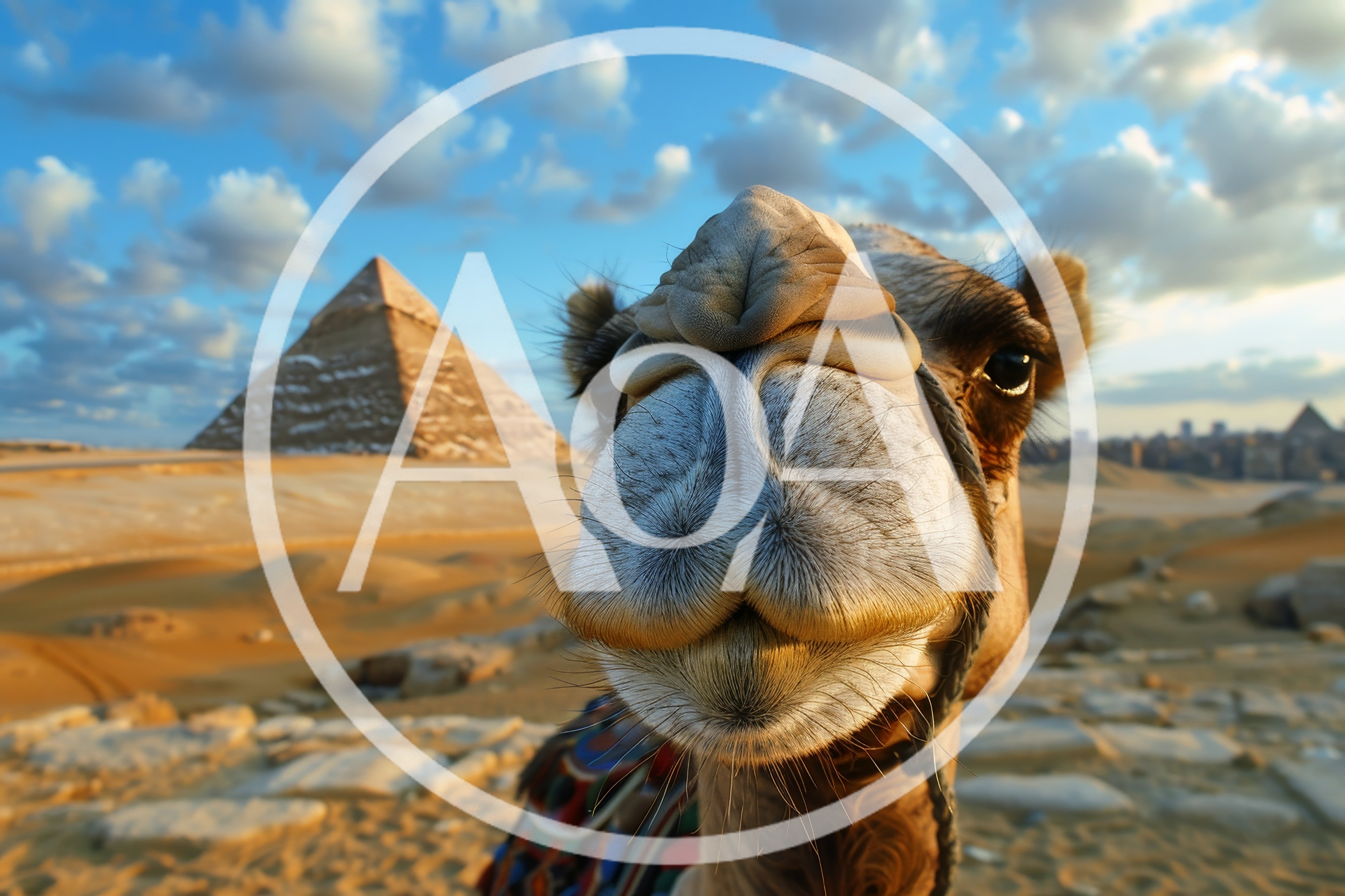Close Up Portrait Of A Camel At The Pyramids