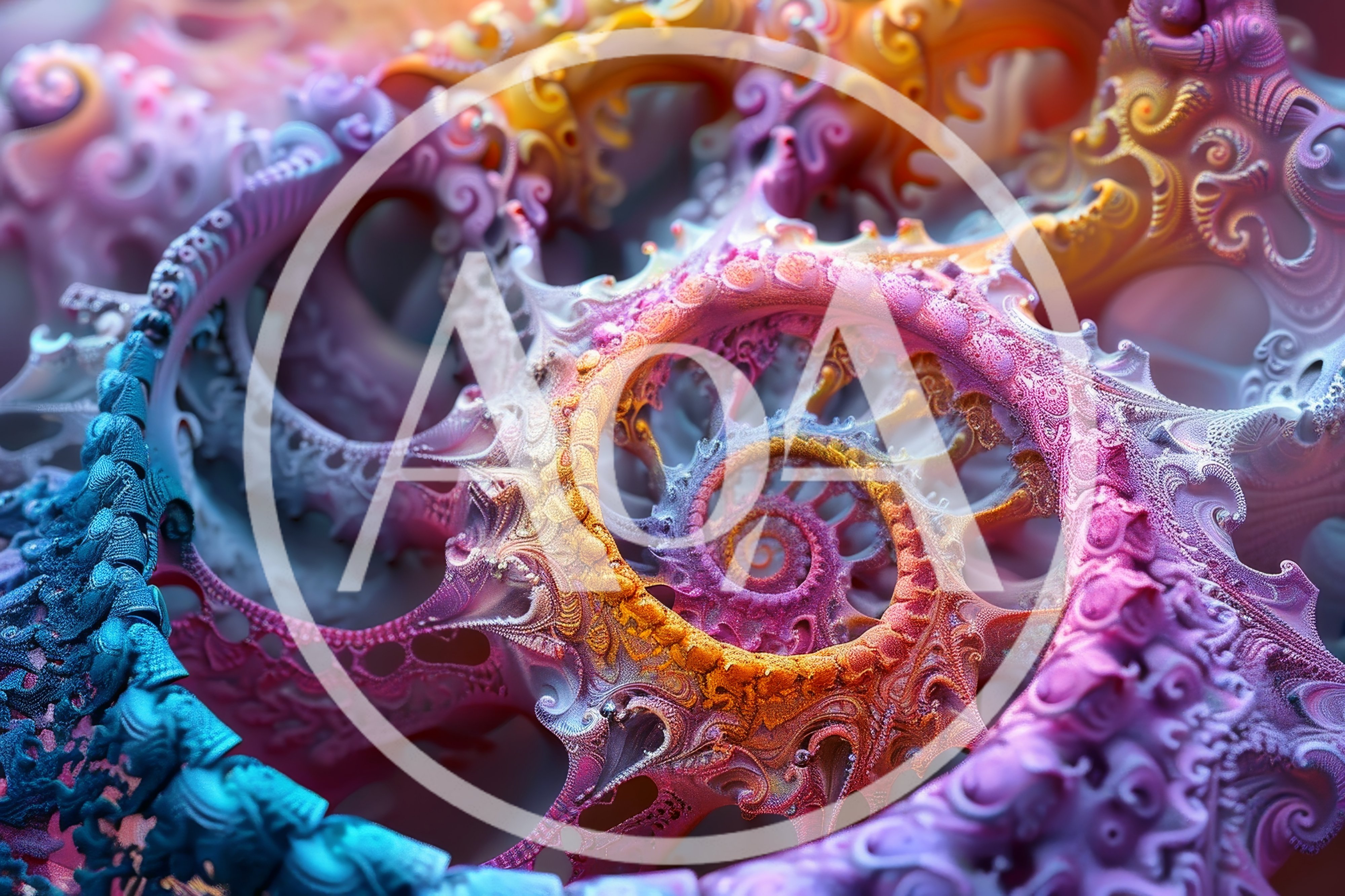 Abstract Fractal Spiral With Vibrant Colorful Textures