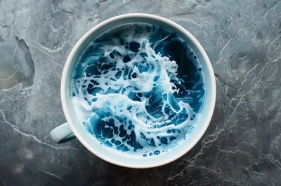 Top Down View Of A Cup Of Ocean Waves