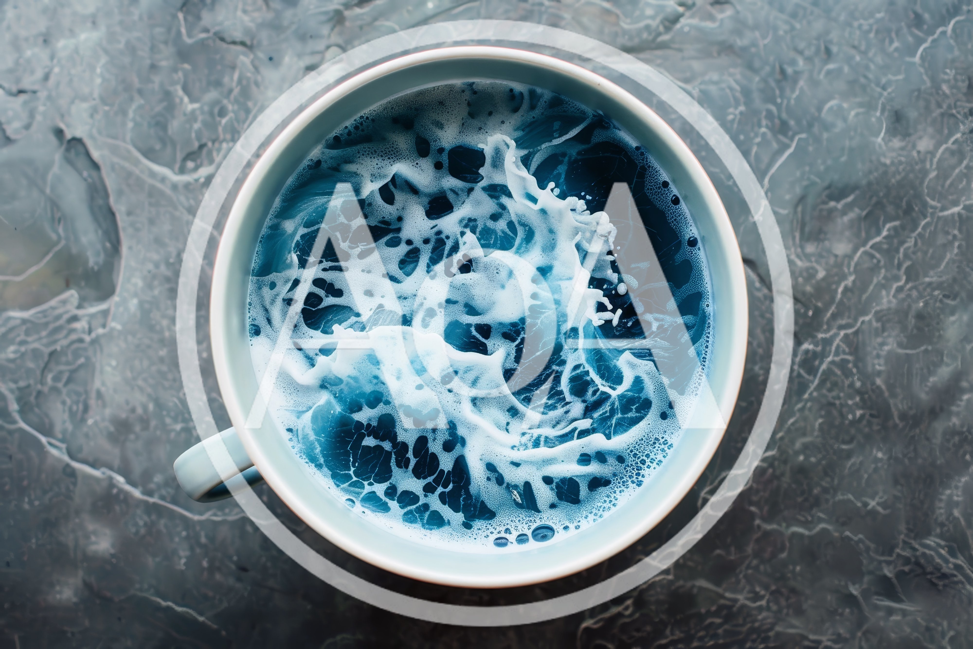 Top Down View Of A Cup Of Ocean Waves