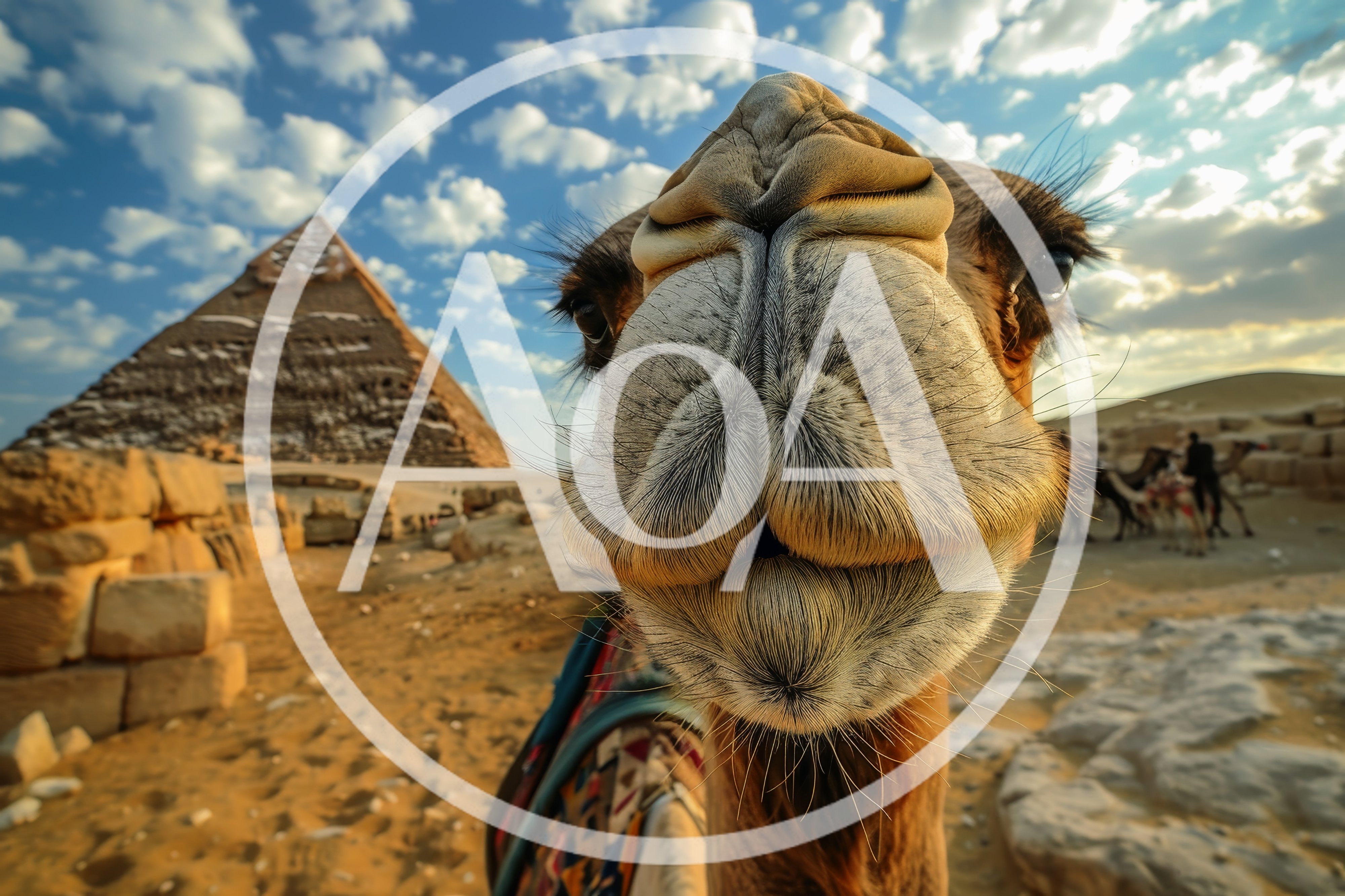 Close Up Portrait Of A Camel At The Pyramids