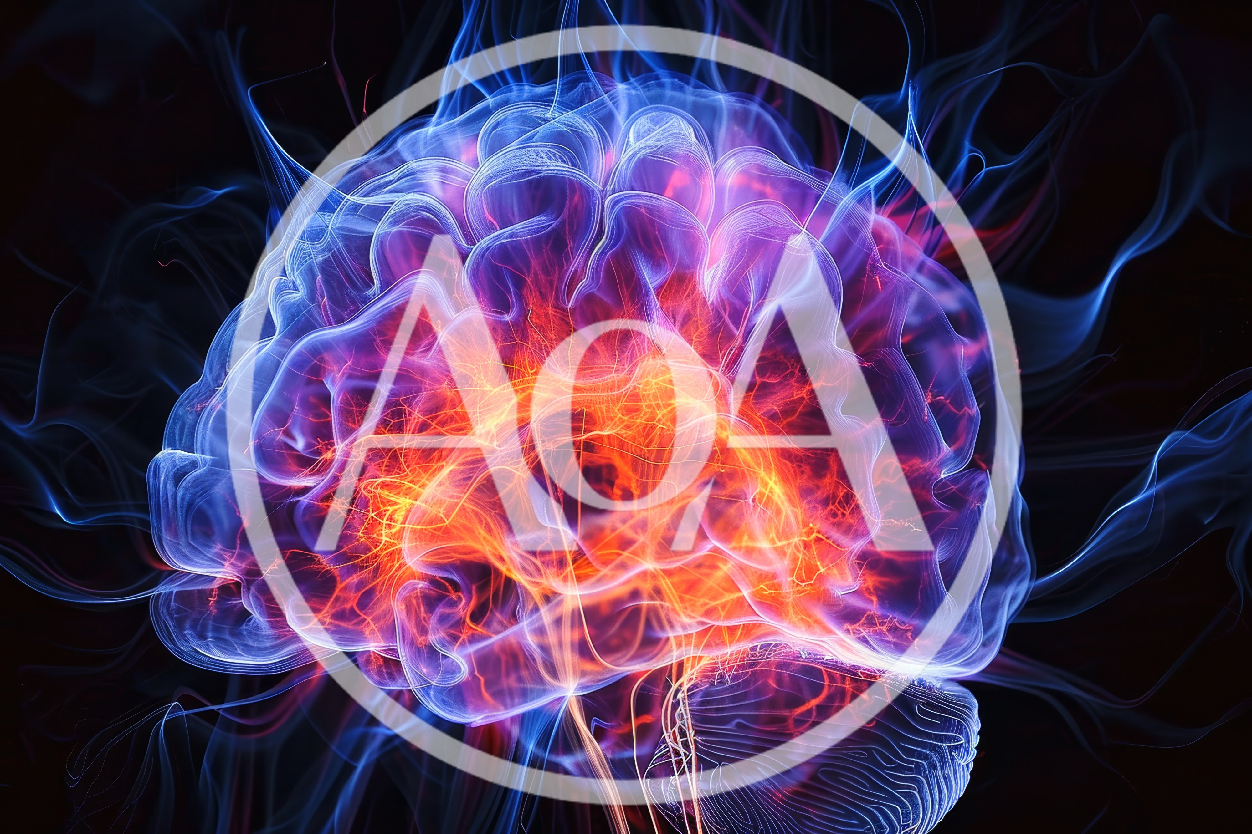 Glowing Neural Network Inside A Human Brain