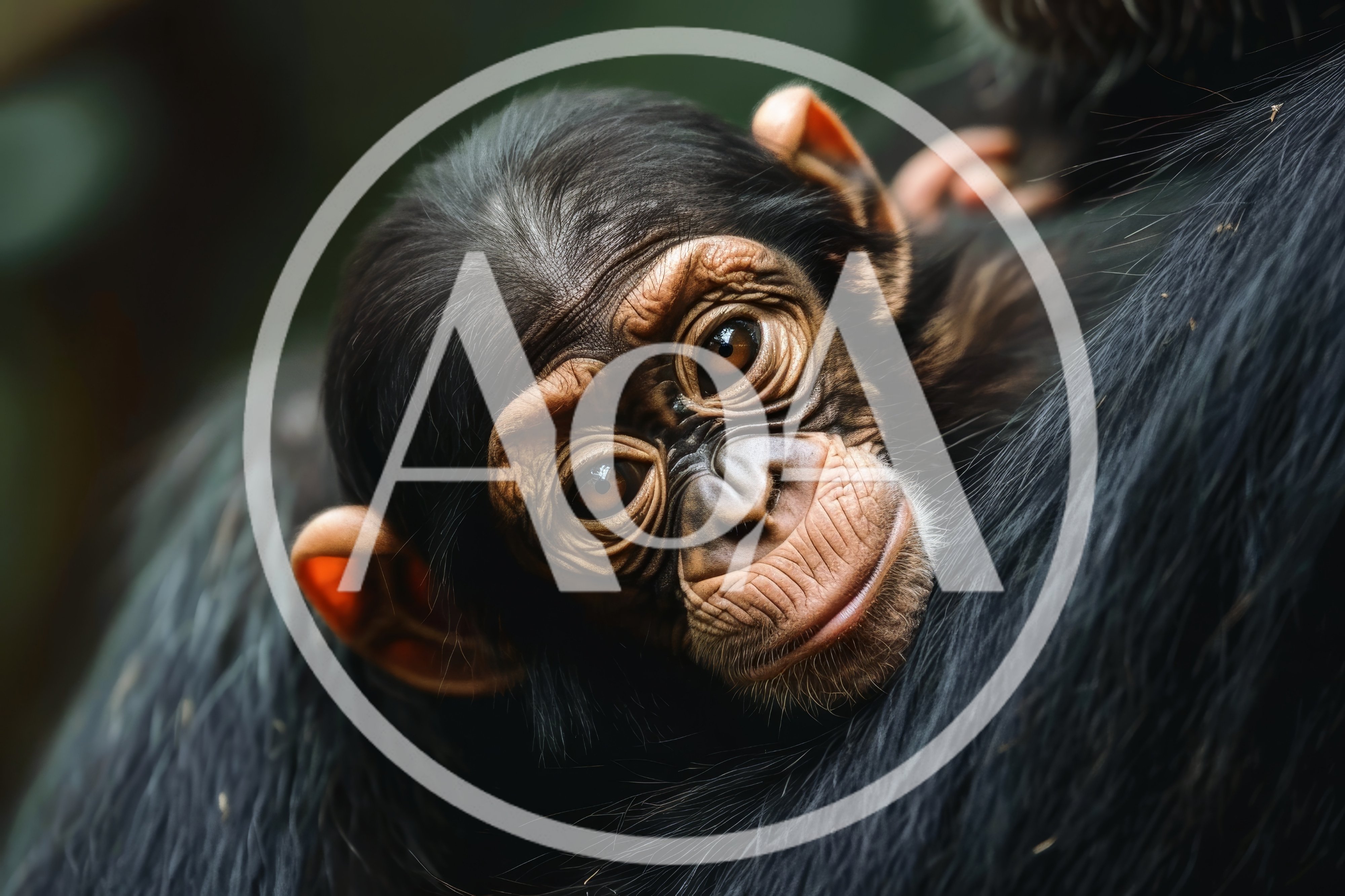 Close Up Portrait Of A Baby Chimpanzee