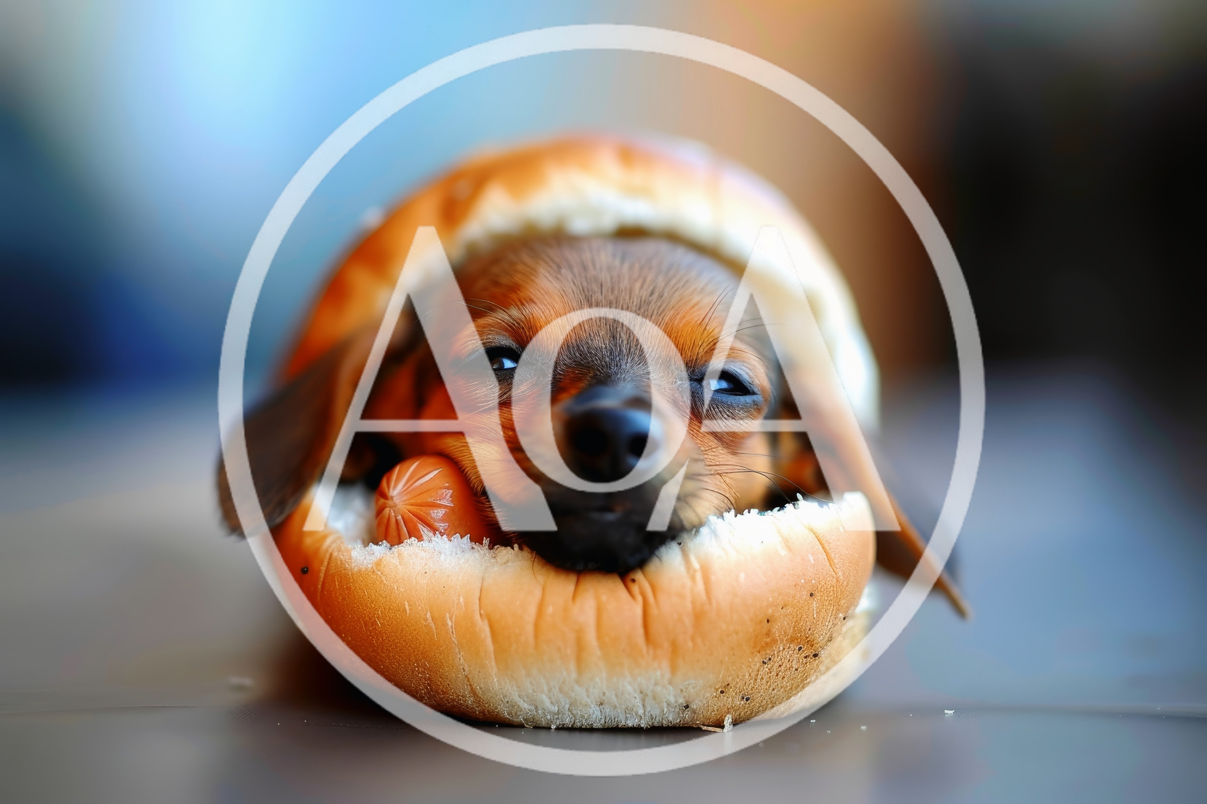 Cute Dachshund Puppy Resting Inside A Hot Dog Bun