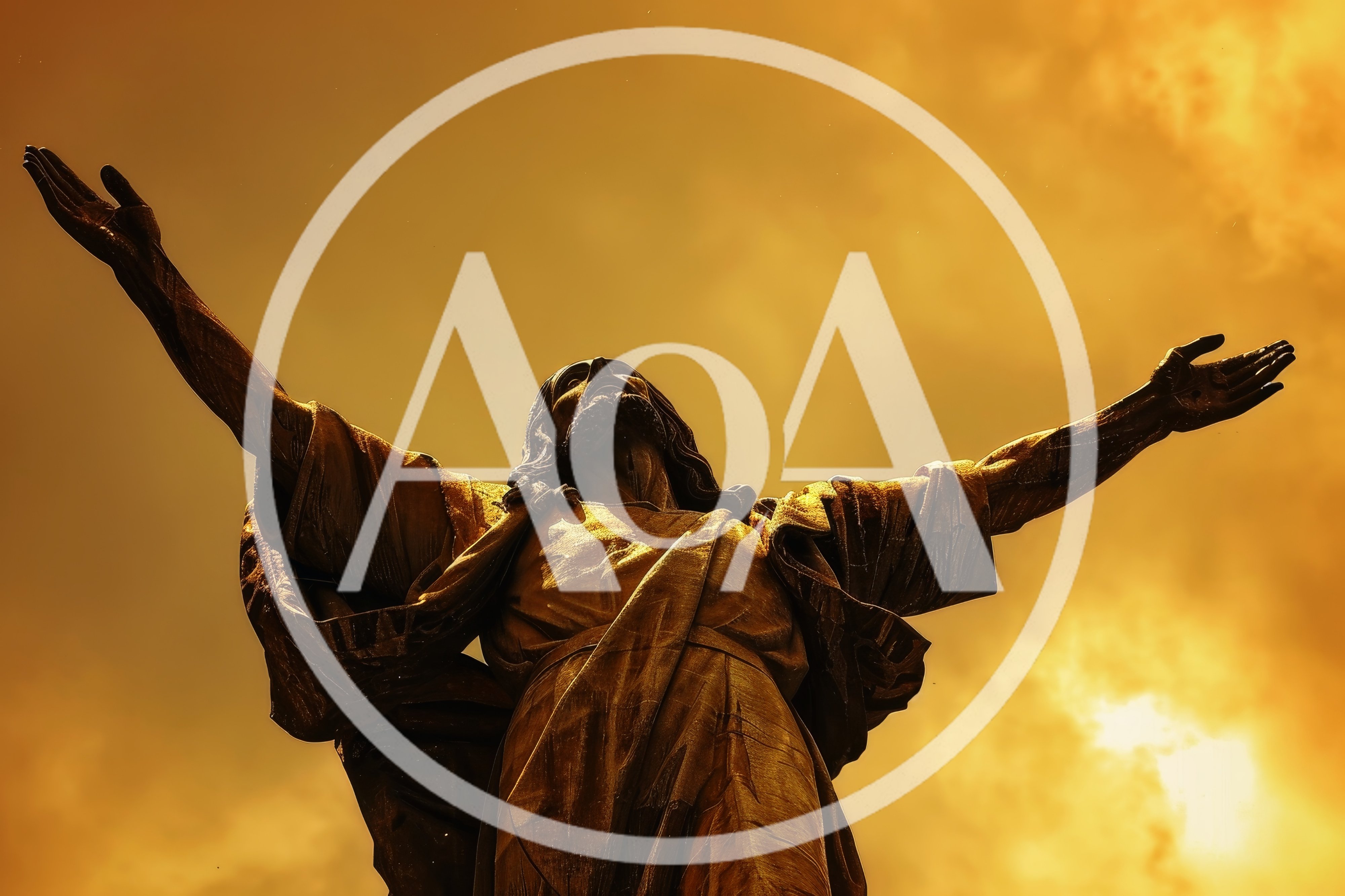 Golden Statue Of Jesus Christ With Arms Outstretched