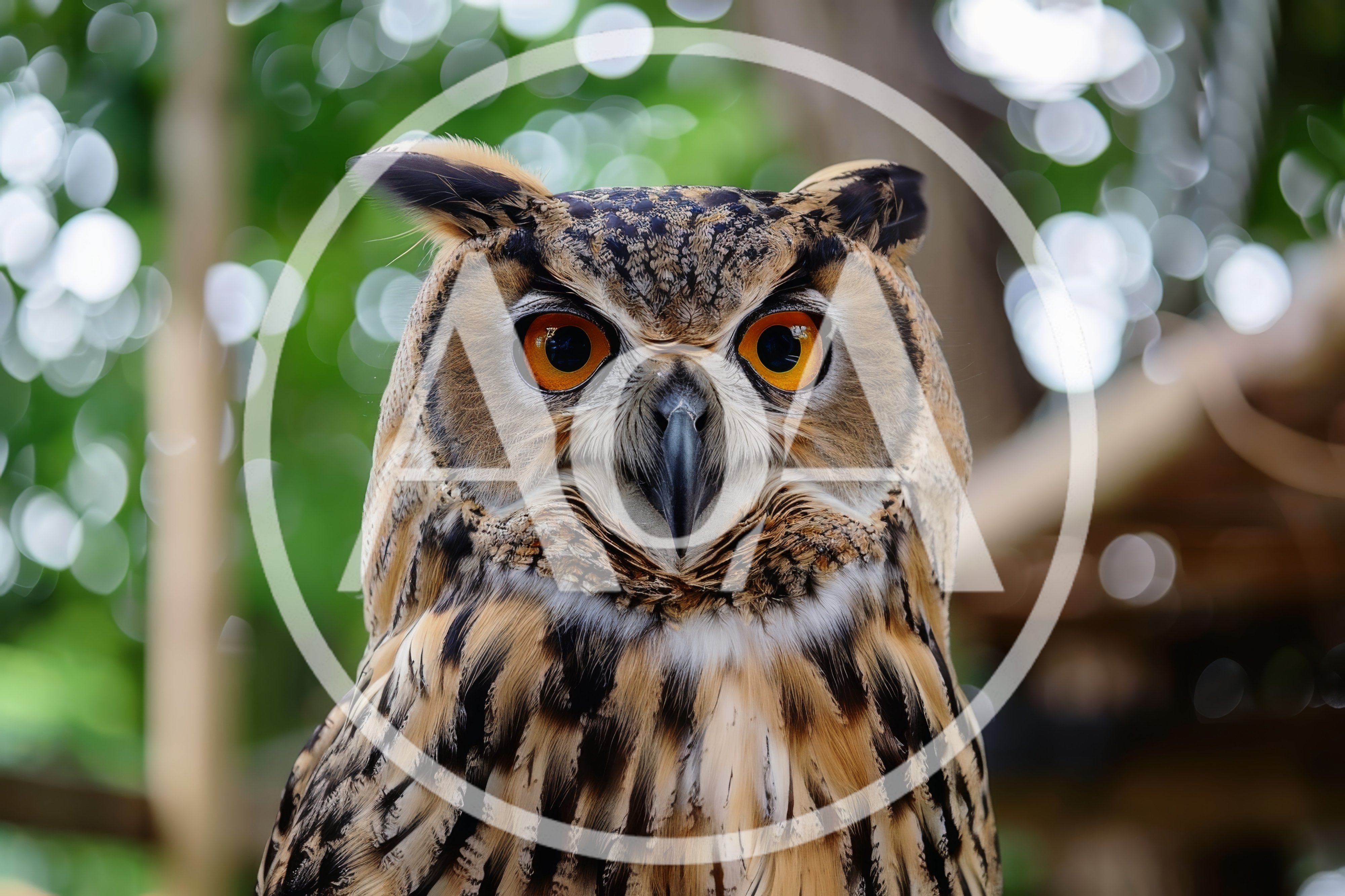 Close Up Portrait Of A Great Horned Owl