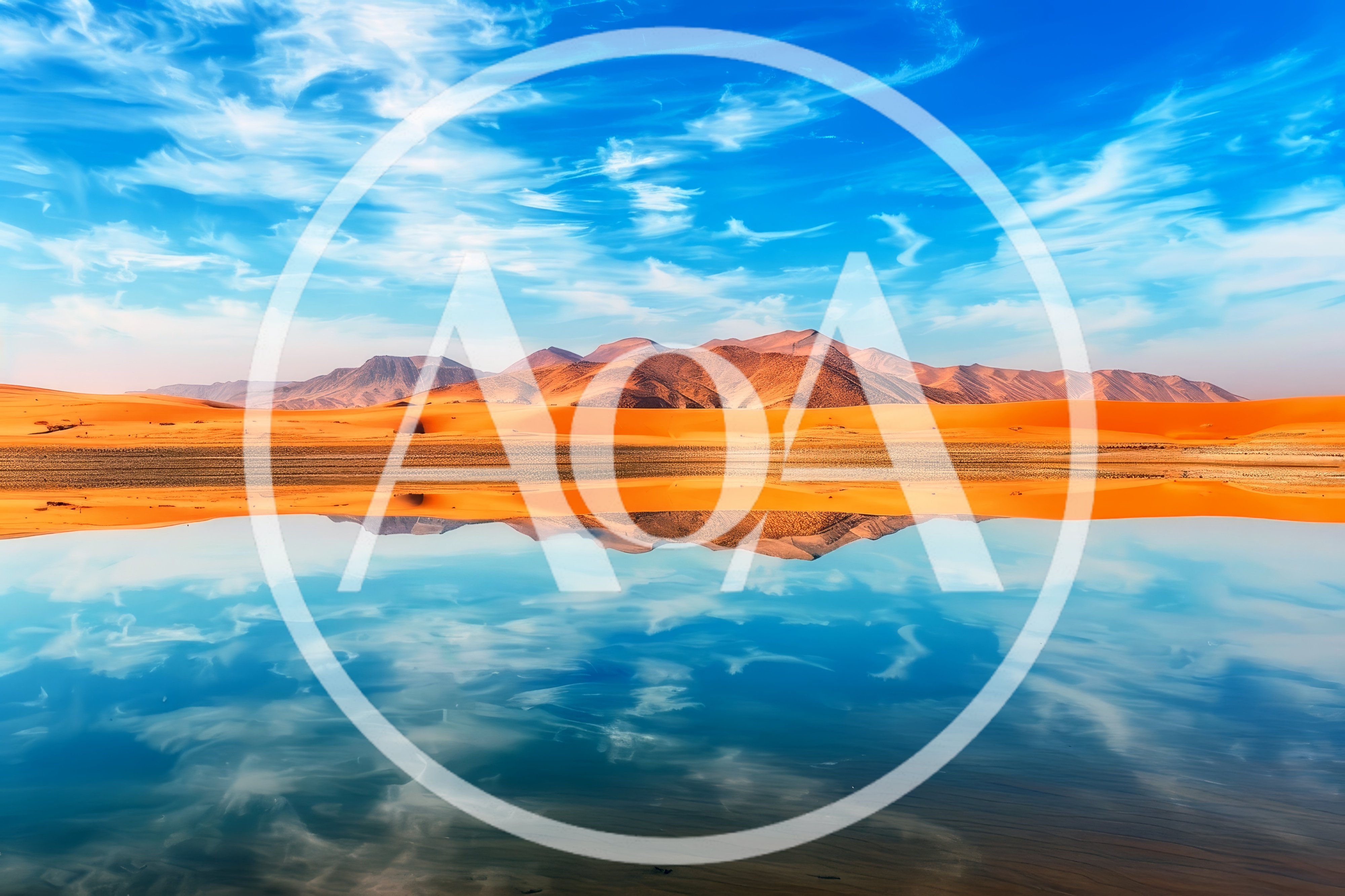 Stunning Desert Landscape With Mountain Reflection In Water