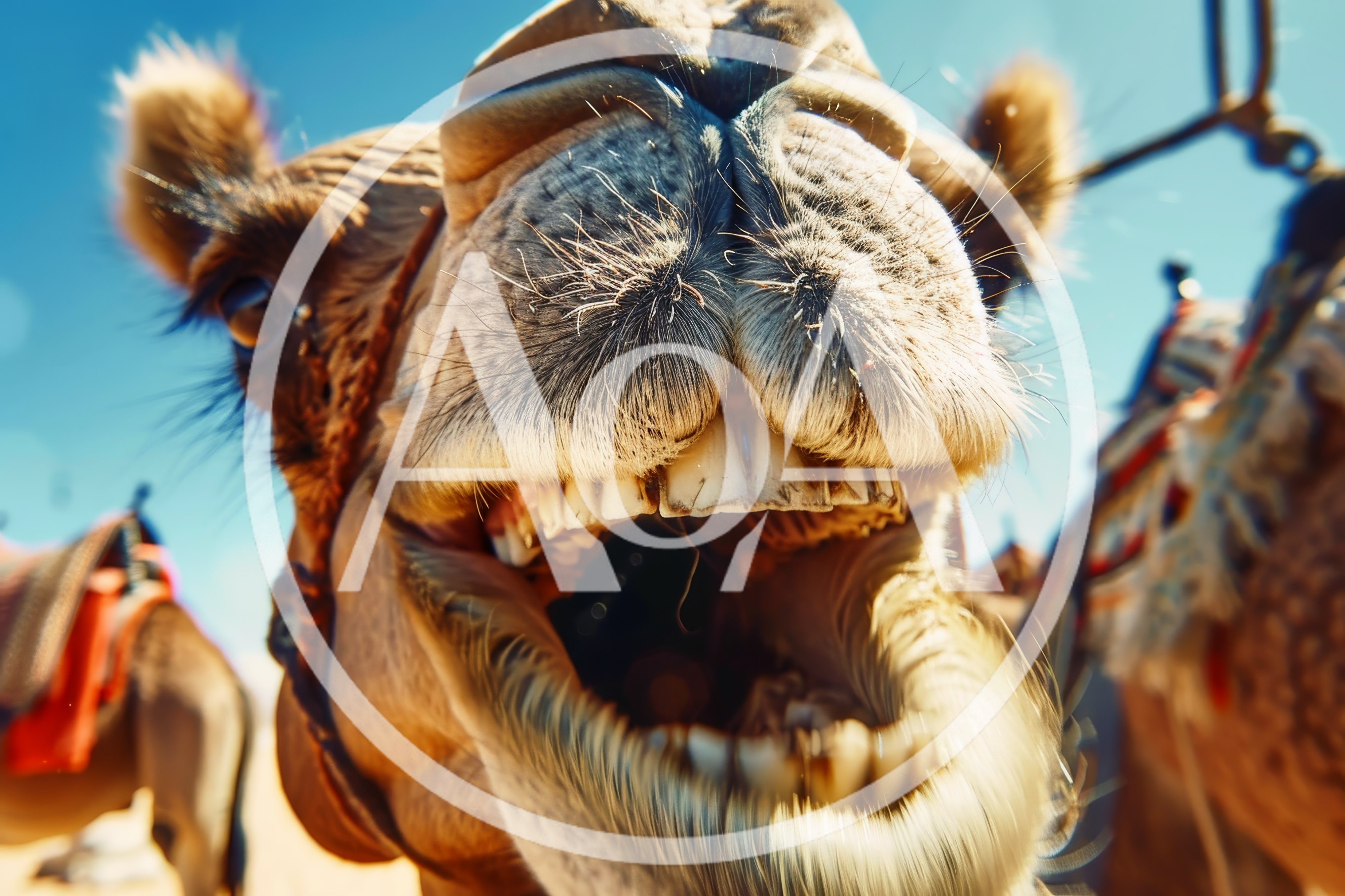 Close Up Portrait Of A Smiling Camel