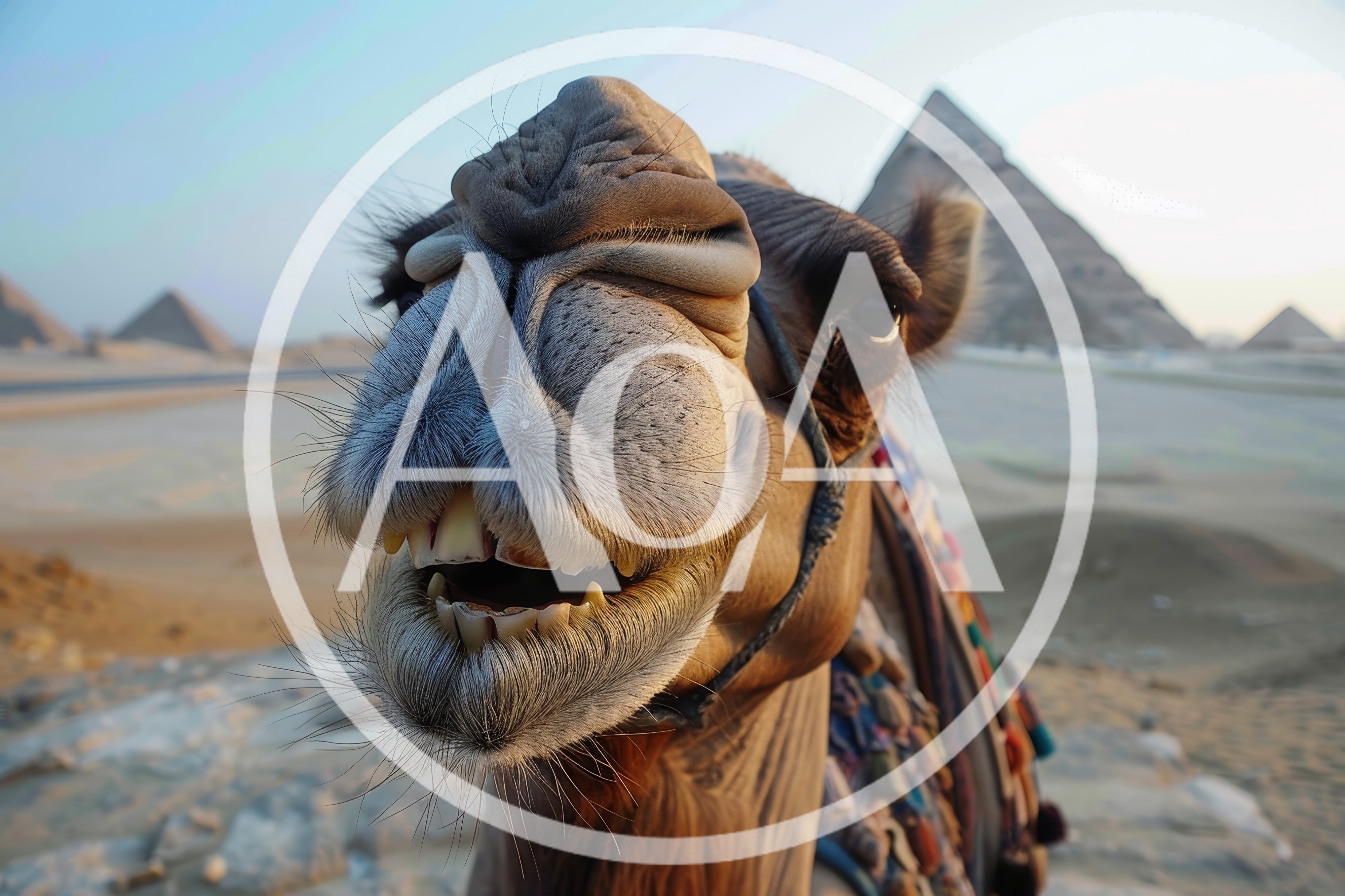Close Up Portrait Of A Camel At The Pyramids