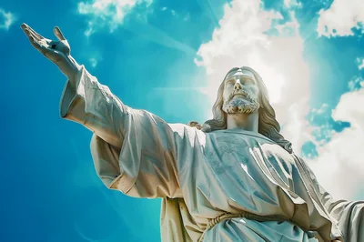 Low Angle View Of Jesus Christ Statue