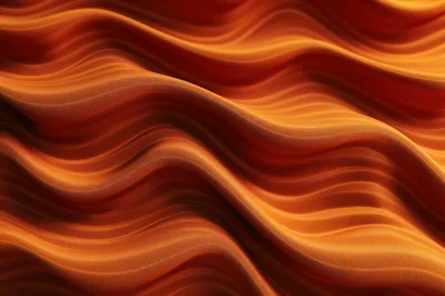 Abstract Orange Fabric Waves Background