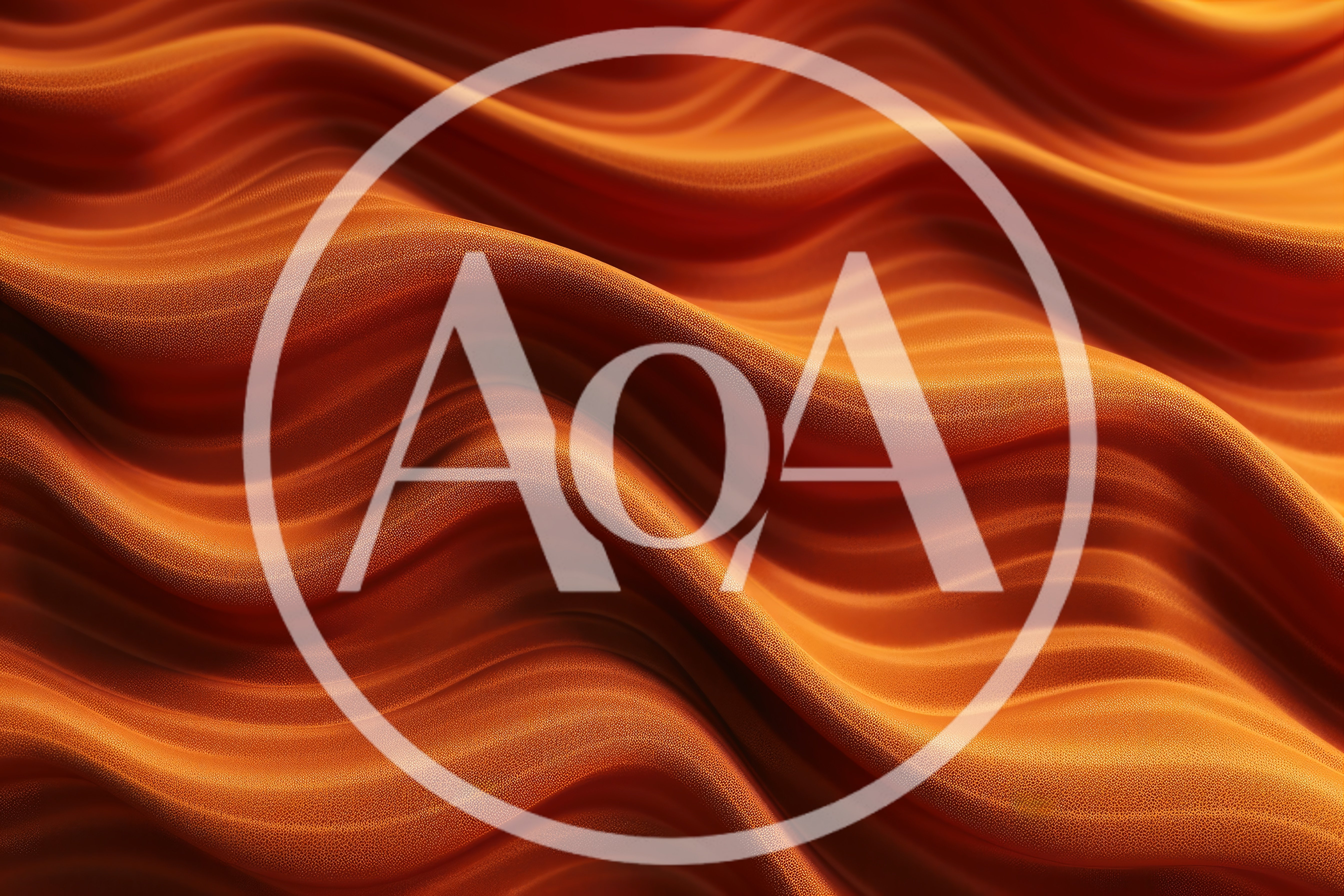Abstract Orange Fabric Waves Background