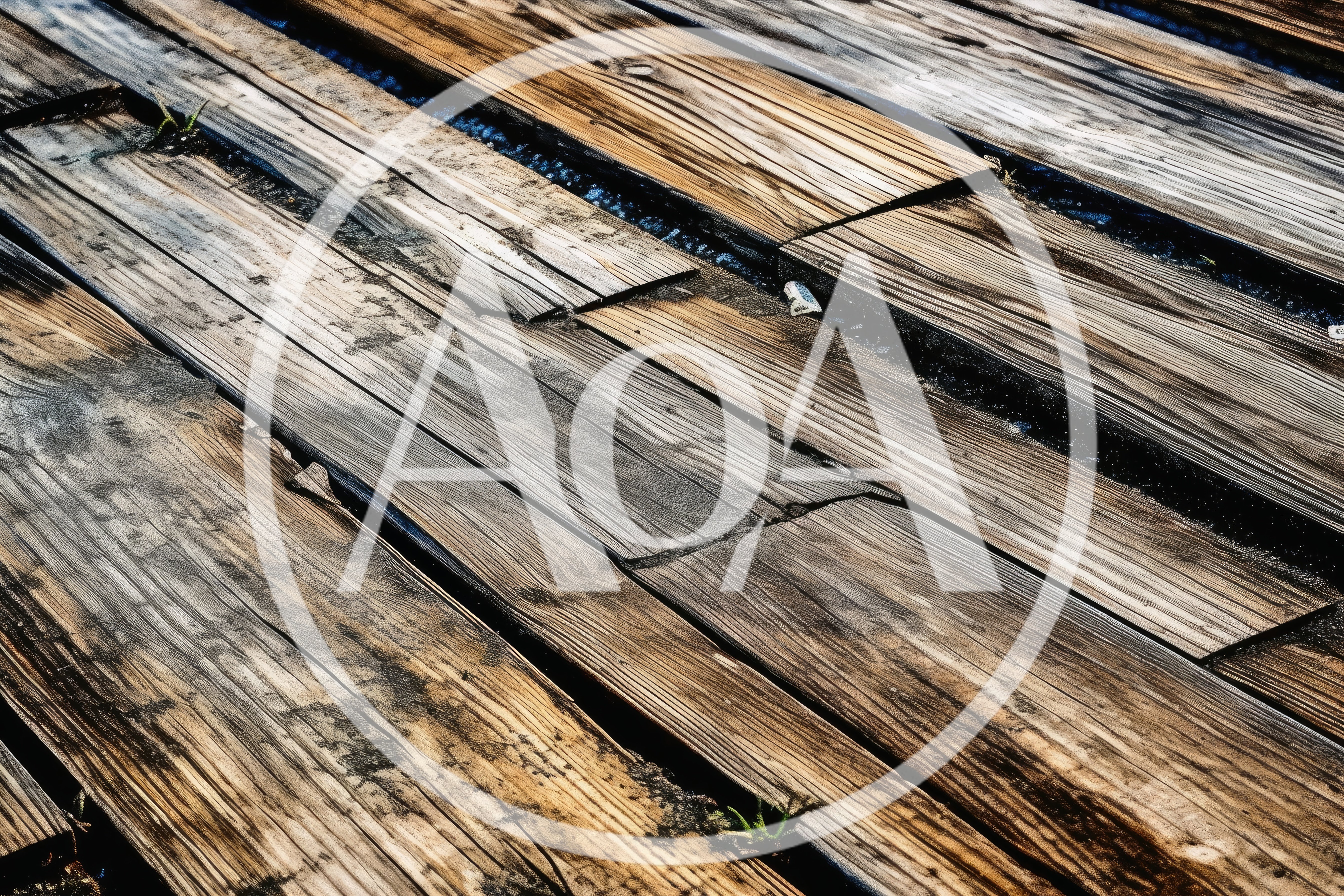 Weathered Wooden Planks On A Rustic Boardwalk