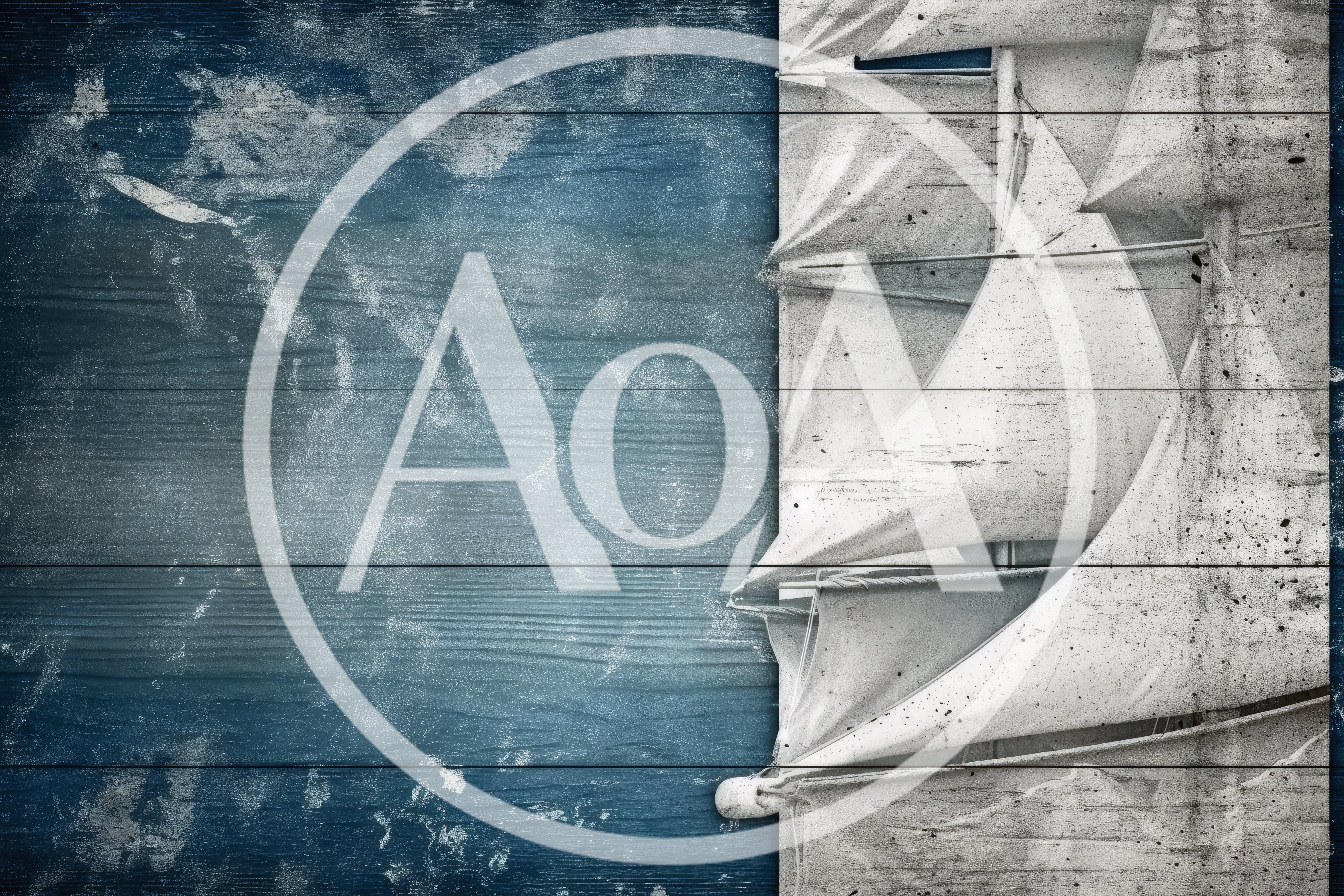 Abstract Nautical Background With Sailboat And Wooden Texture