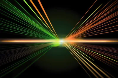 Abstract Laser Light Beams With Lens Flare