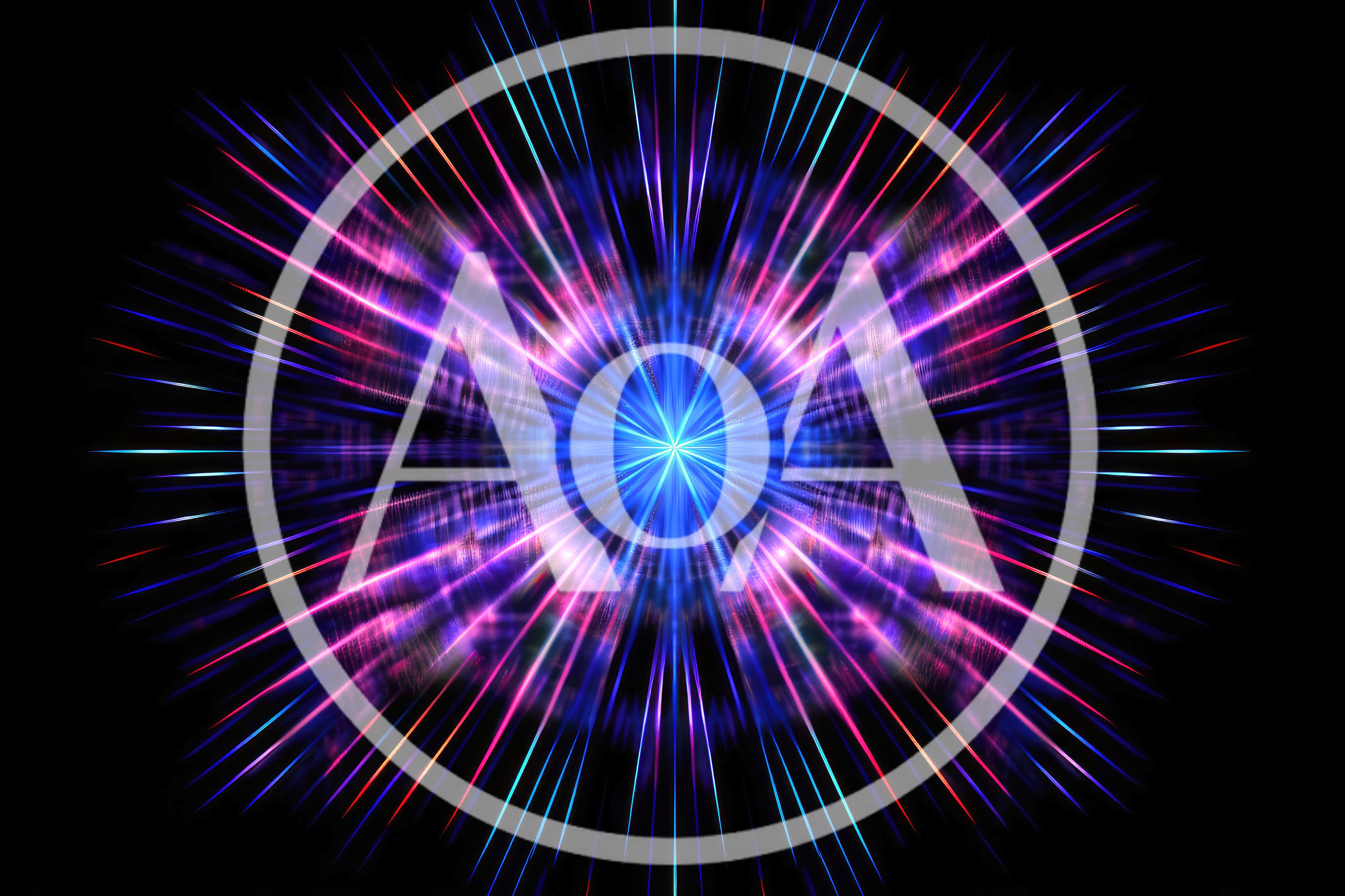 Abstract Neon Light Burst With Radial Symmetry