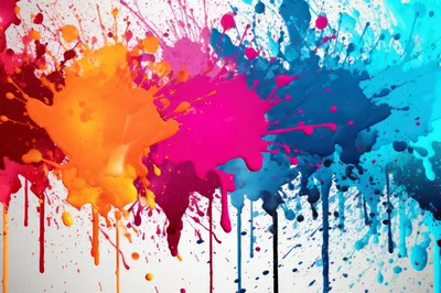 Vibrant Multi-Colored Paint Splatter Abstract Background