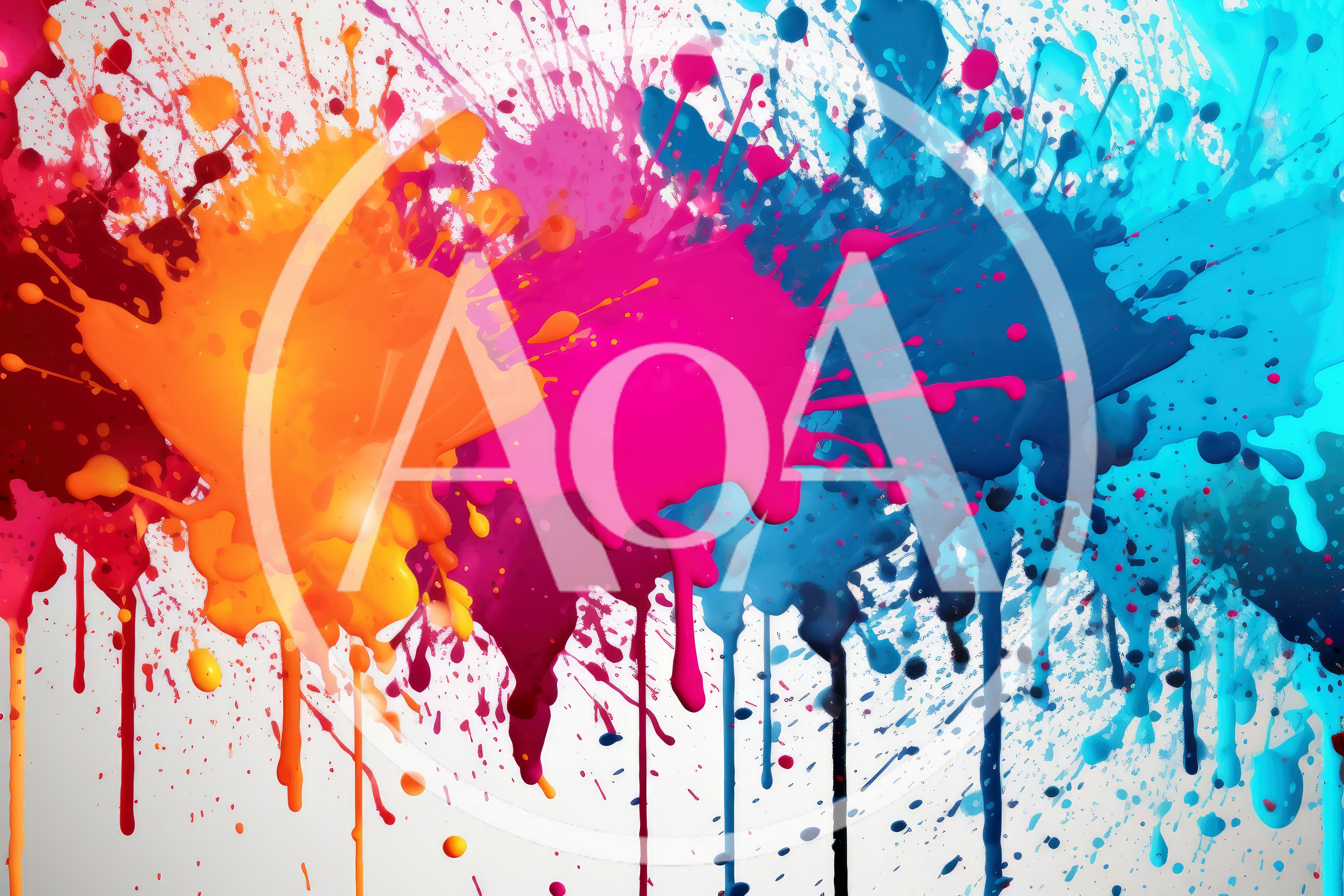 Vibrant Multi-Colored Paint Splatter Abstract Background