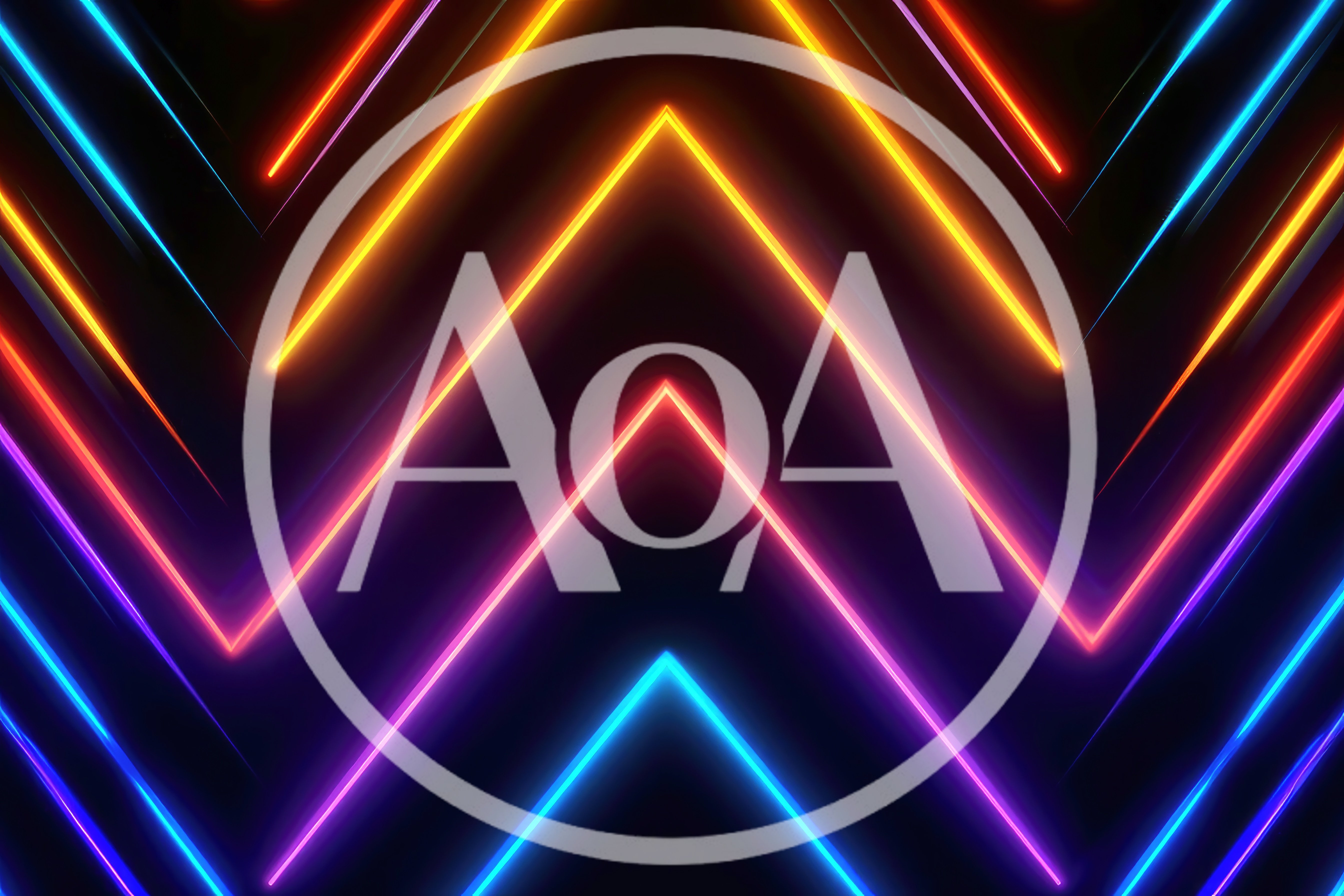 Abstract Neon Chevron Pattern With Glowing Light Trails