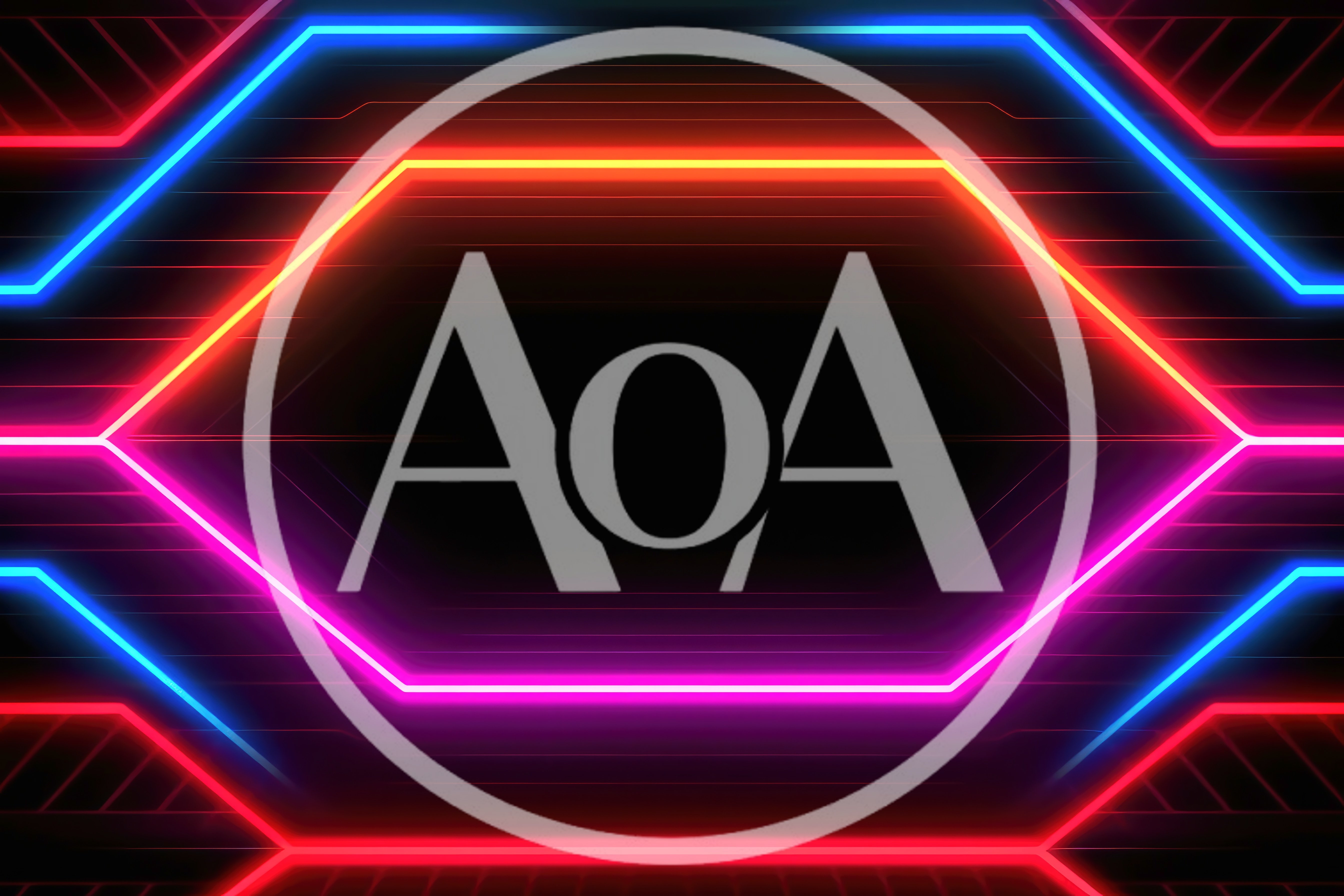 Neon Hexagonal Abstract Background With Glowing Light Lines