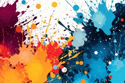 Abstract Colorful Paint Splatter Background