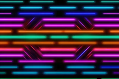 Abstract Neon Light Lines Background