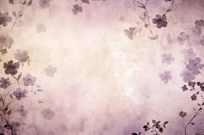 Vintage Floral Watercolor Background With Faded Texture