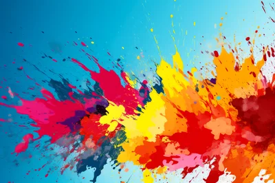 Abstract Colorful Paint Splatter Background