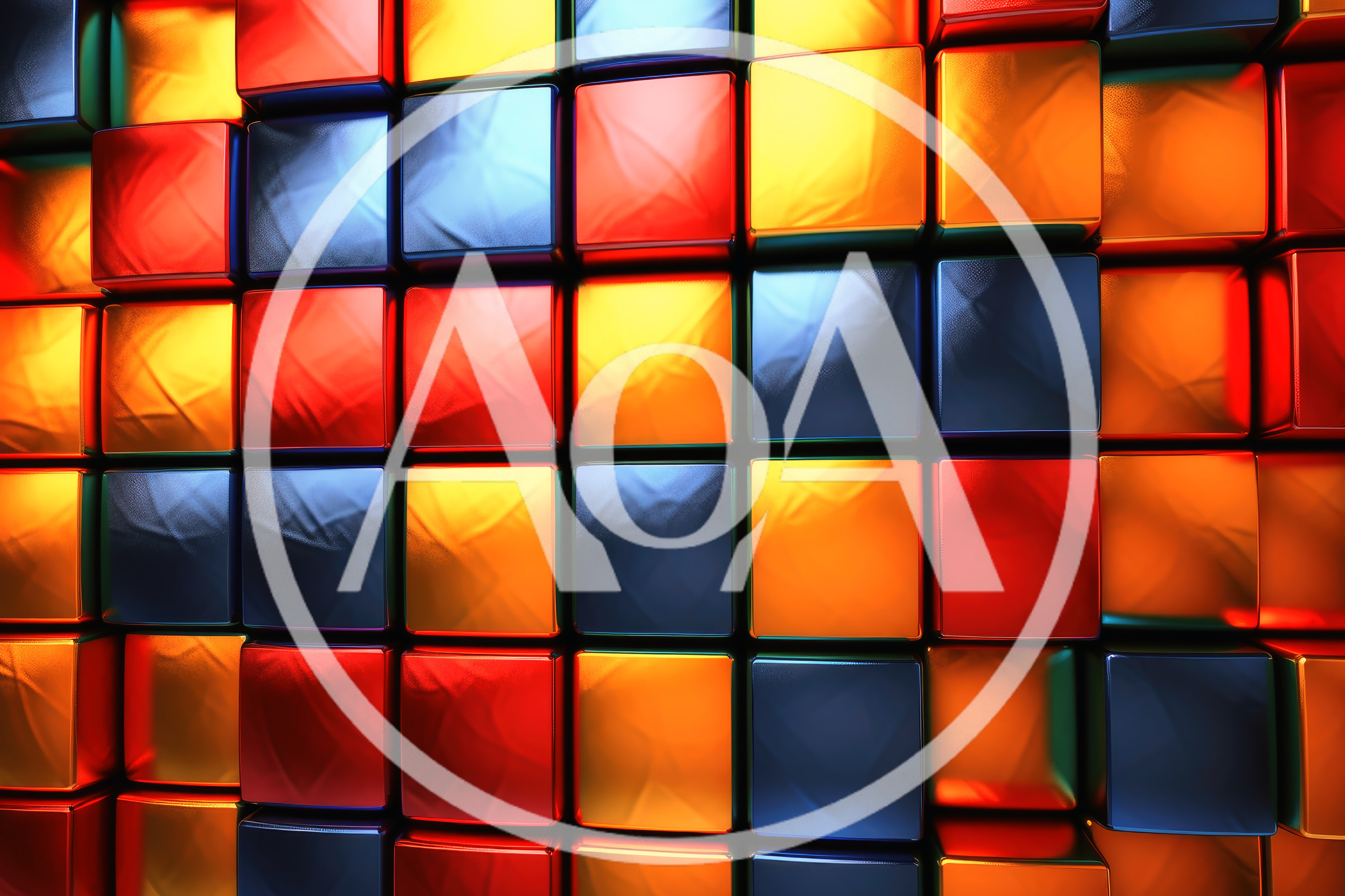 Abstract Background Of Glowing Colorful Metallic Cubes