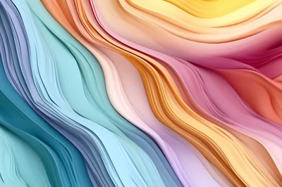 Abstract Flowing Layers Of Colorful Paper Waves