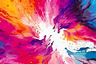Abstract Colorful Paint Explosion Background