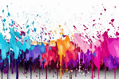 Vibrant Multi-Colored Paint Splatter And Drip Background