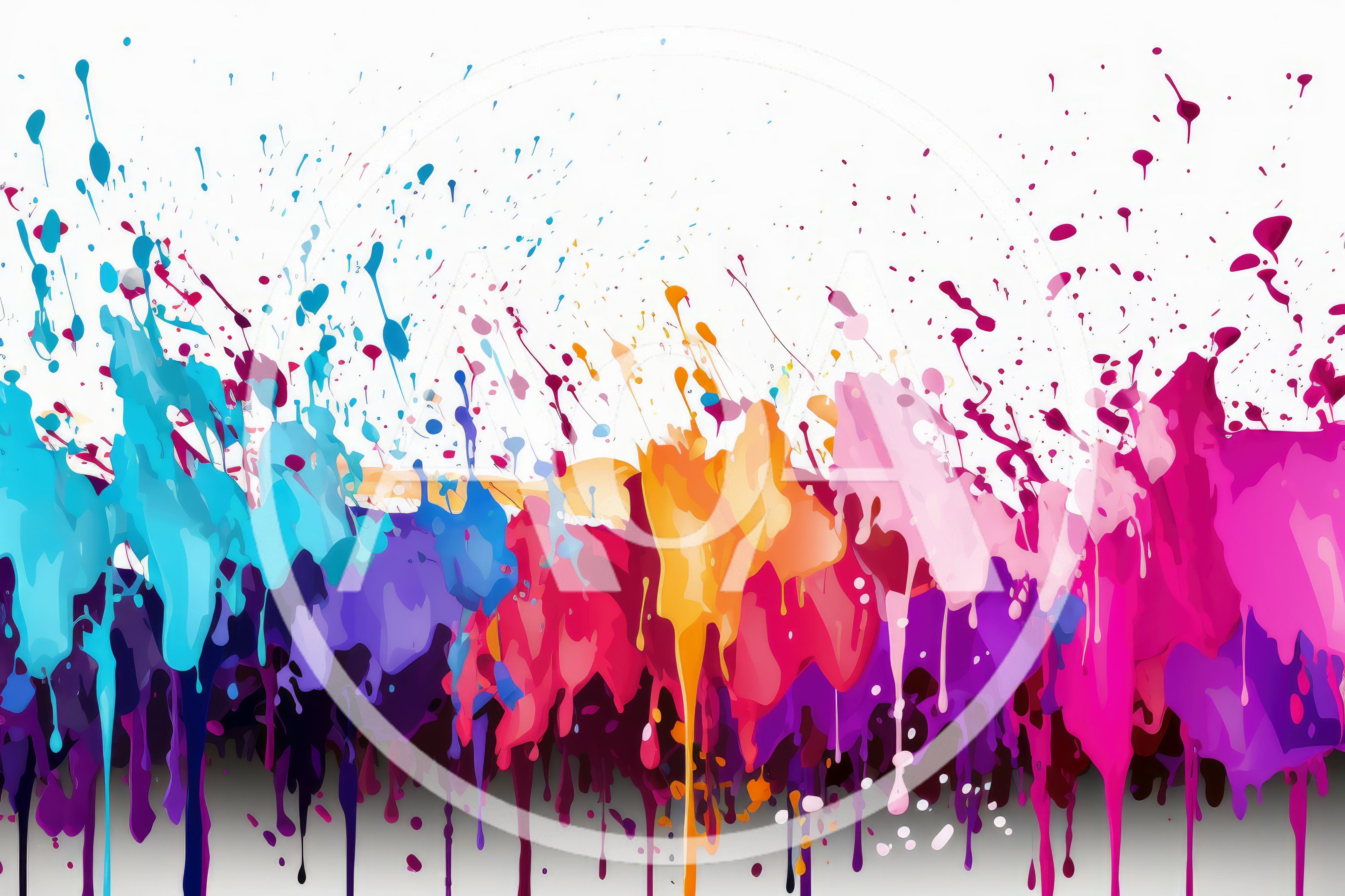 Vibrant Multi-Colored Paint Splatter And Drip Background