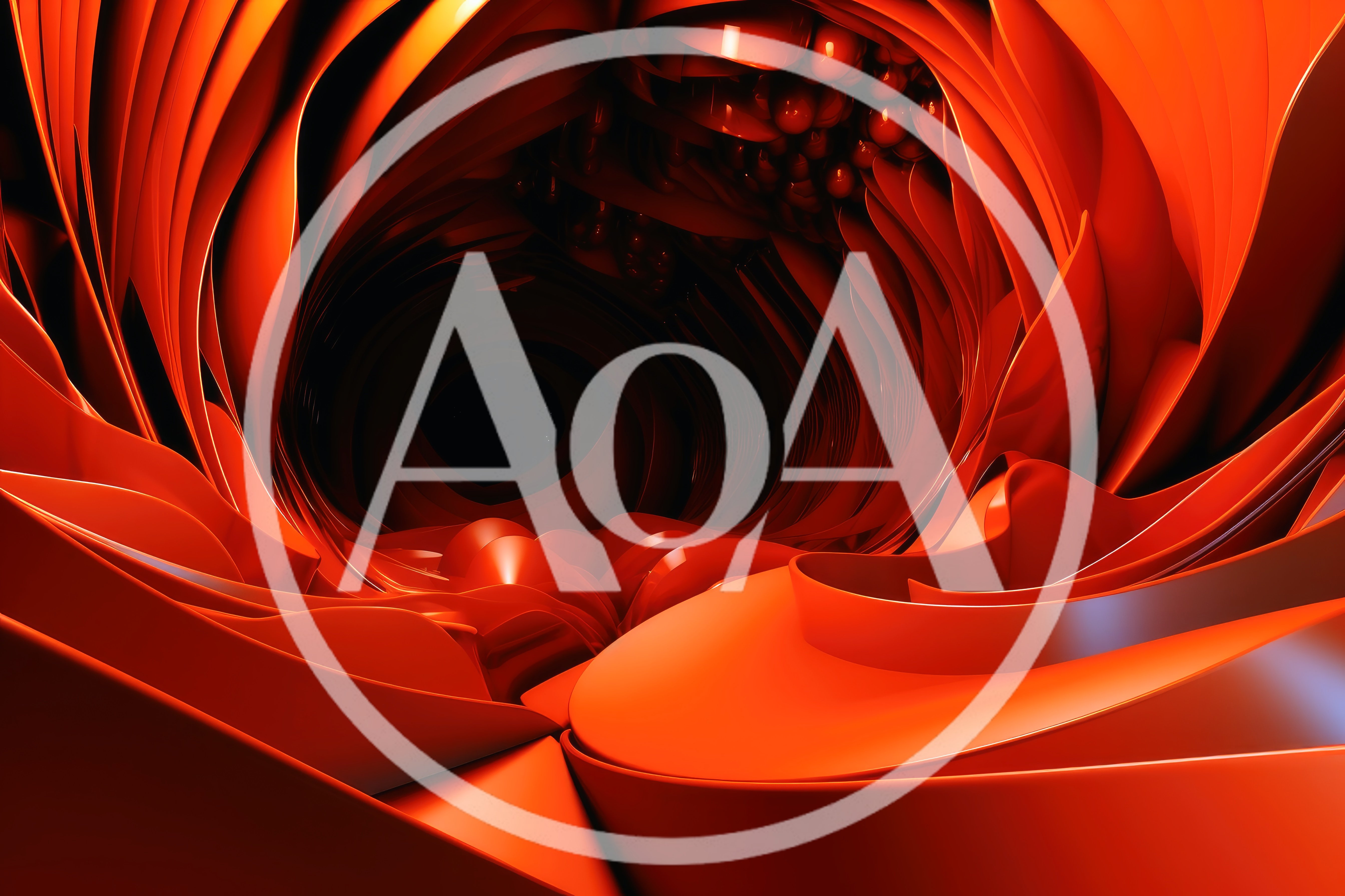 Abstract Red Organic Tunnel Structure