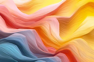 Abstract Flowing Waves Of Colorful Liquid Layers