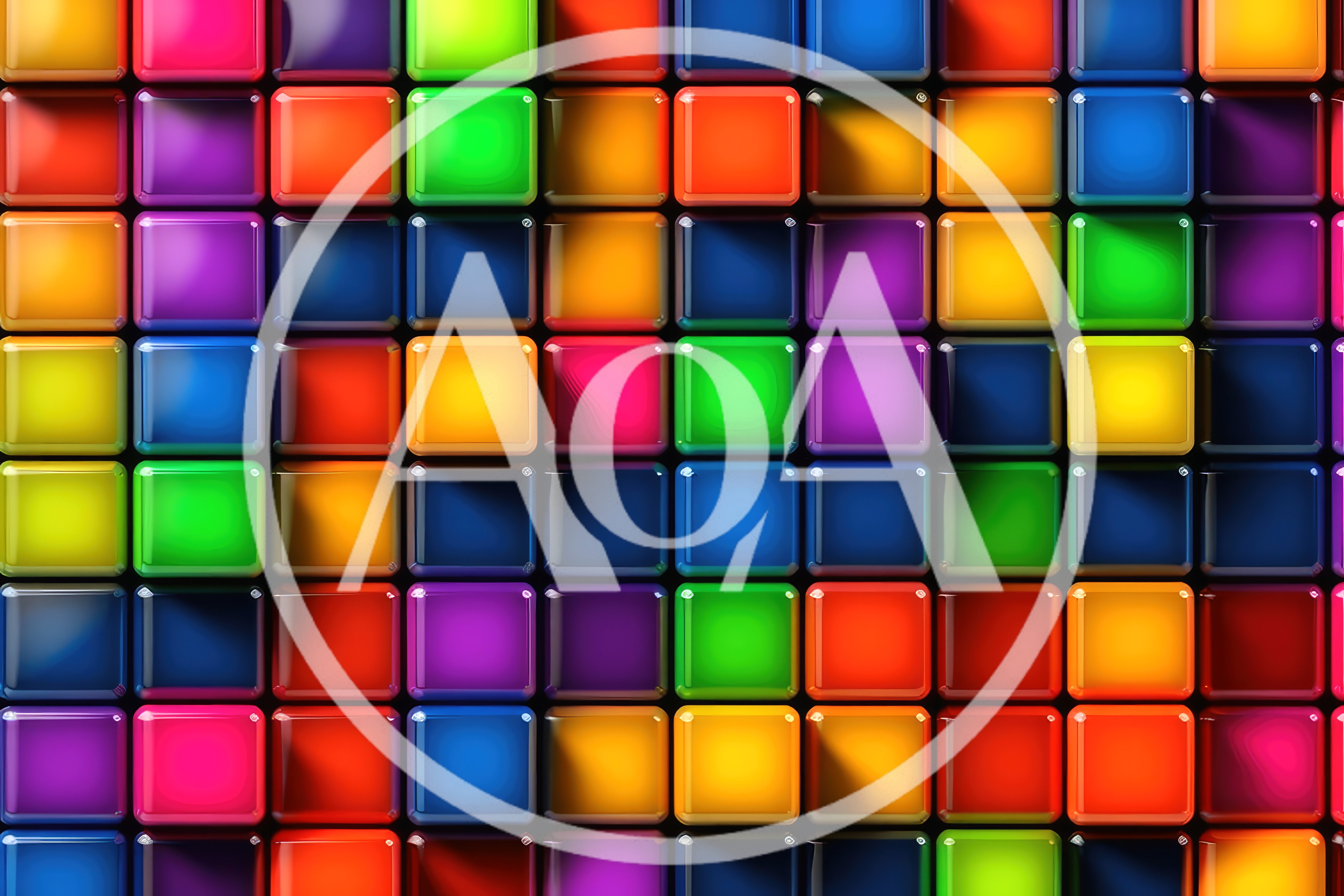 Abstract Background Of Glossy Colorful Square Tiles