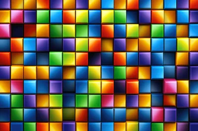 Abstract Background Of Colorful Glossy 3D Cubes