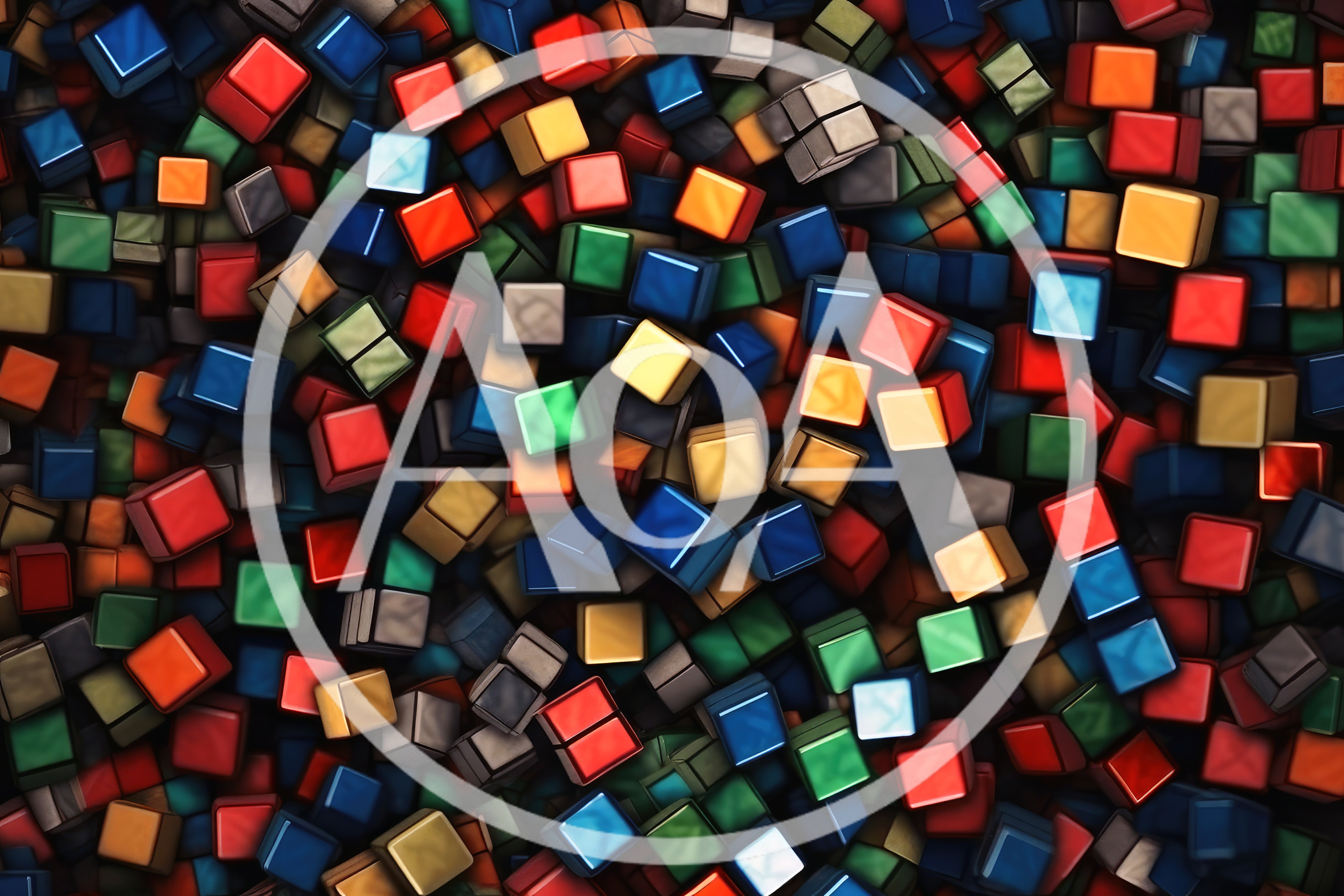 Abstract Background of Colorful Glossy Cubes
