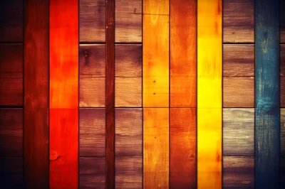 Vertical Wooden Planks With Vibrant Multi Colored Paint