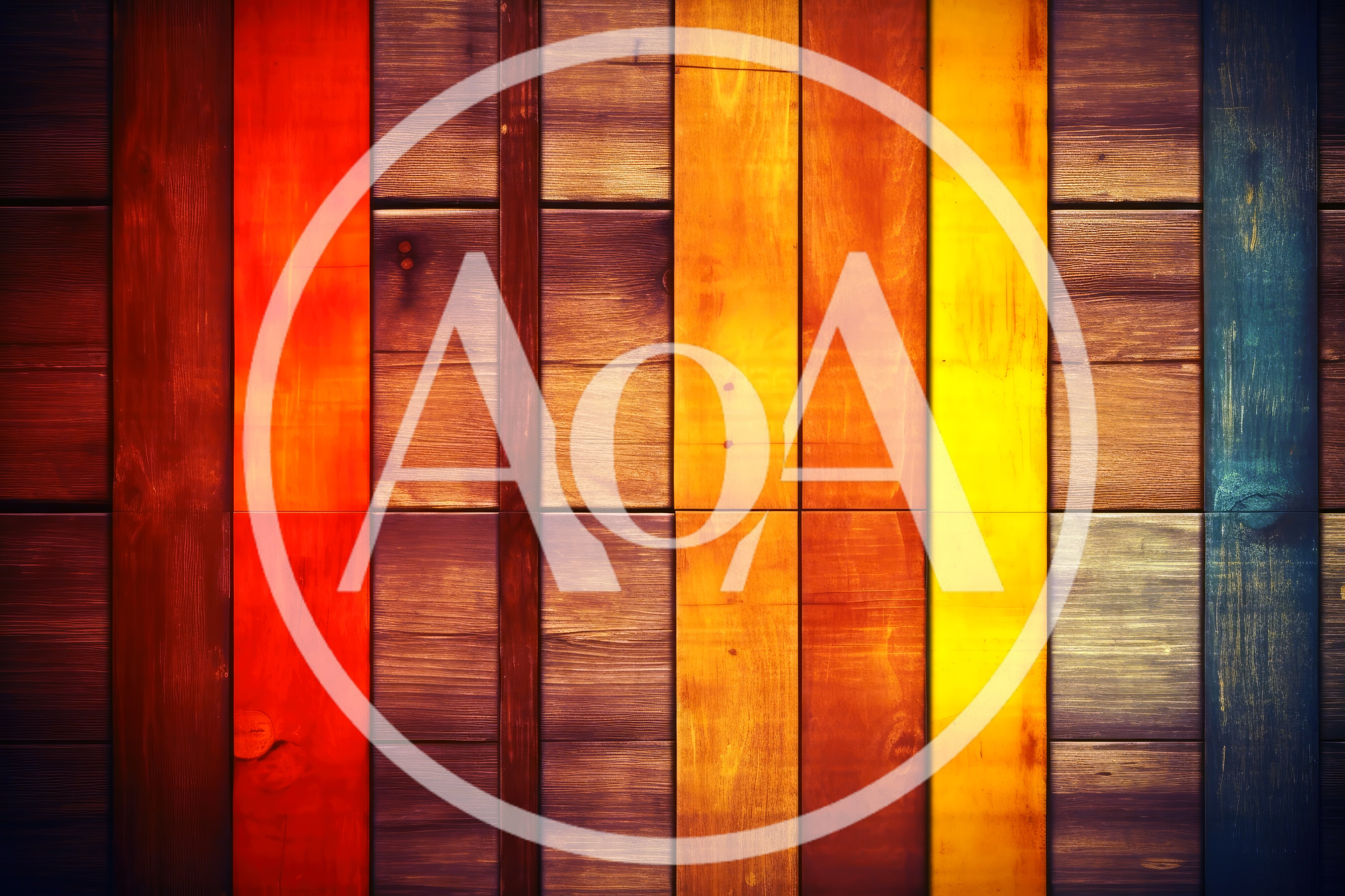 Vertical Wooden Planks With Vibrant Multi Colored Paint