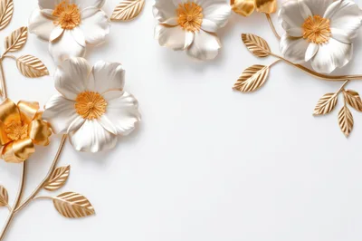Decorative Metallic Flower Wall Art Composition