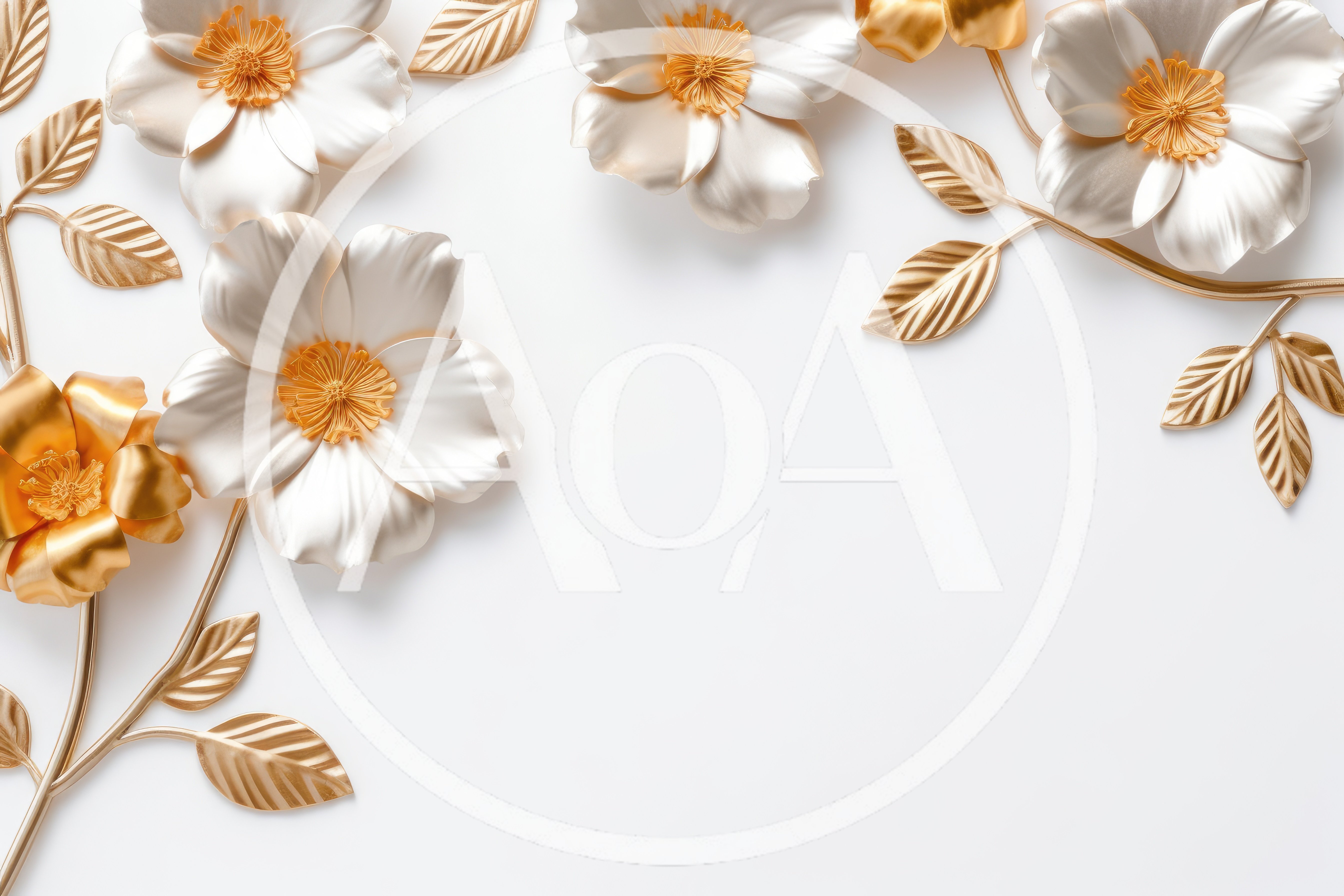 Decorative Metallic Flower Wall Art Composition