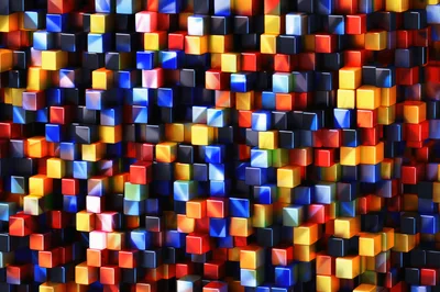 Abstract 3D Background Of Colorful Glossy Cubes